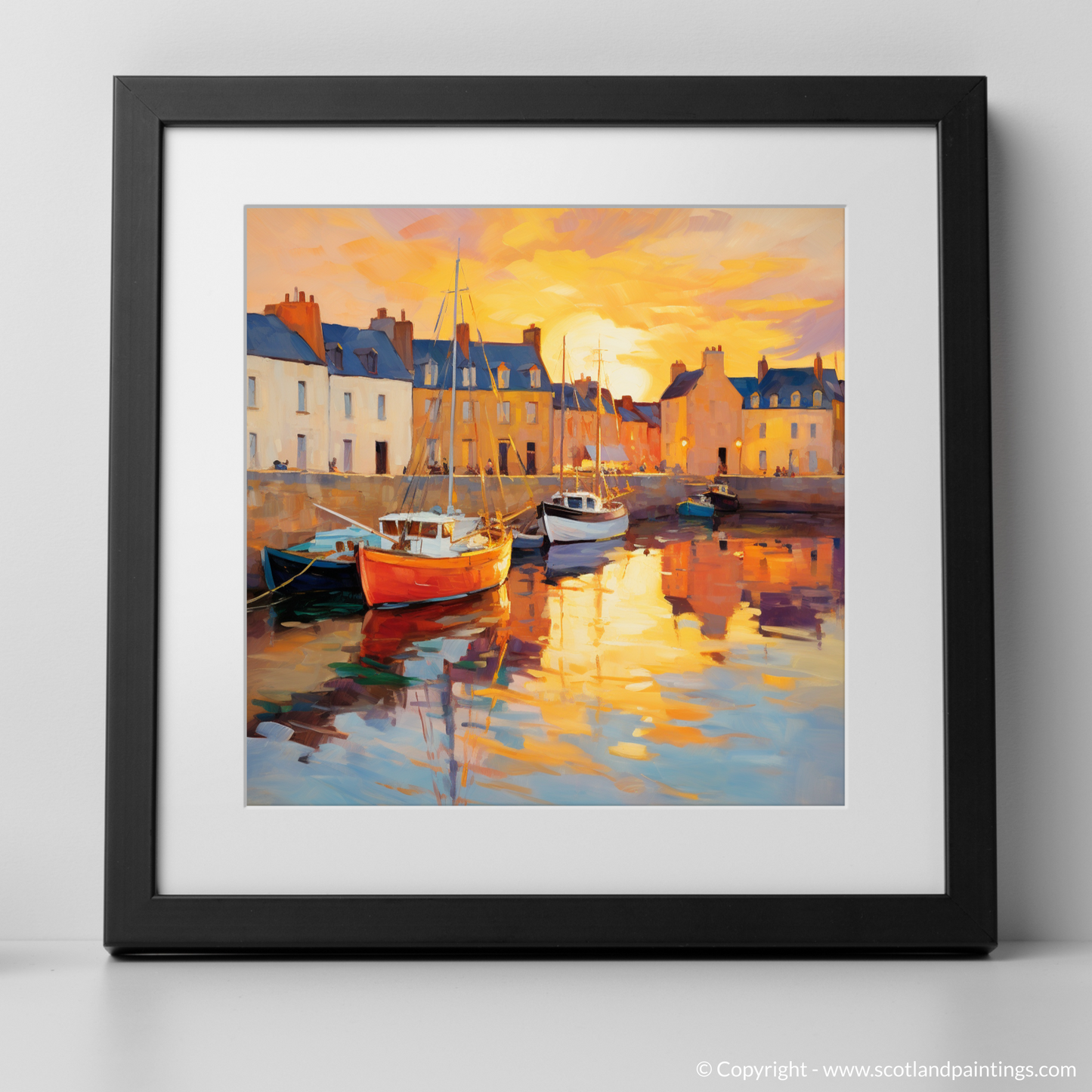 Anstruther Harbour at Golden Hour: A Fauvist Symphony of Light and Colour