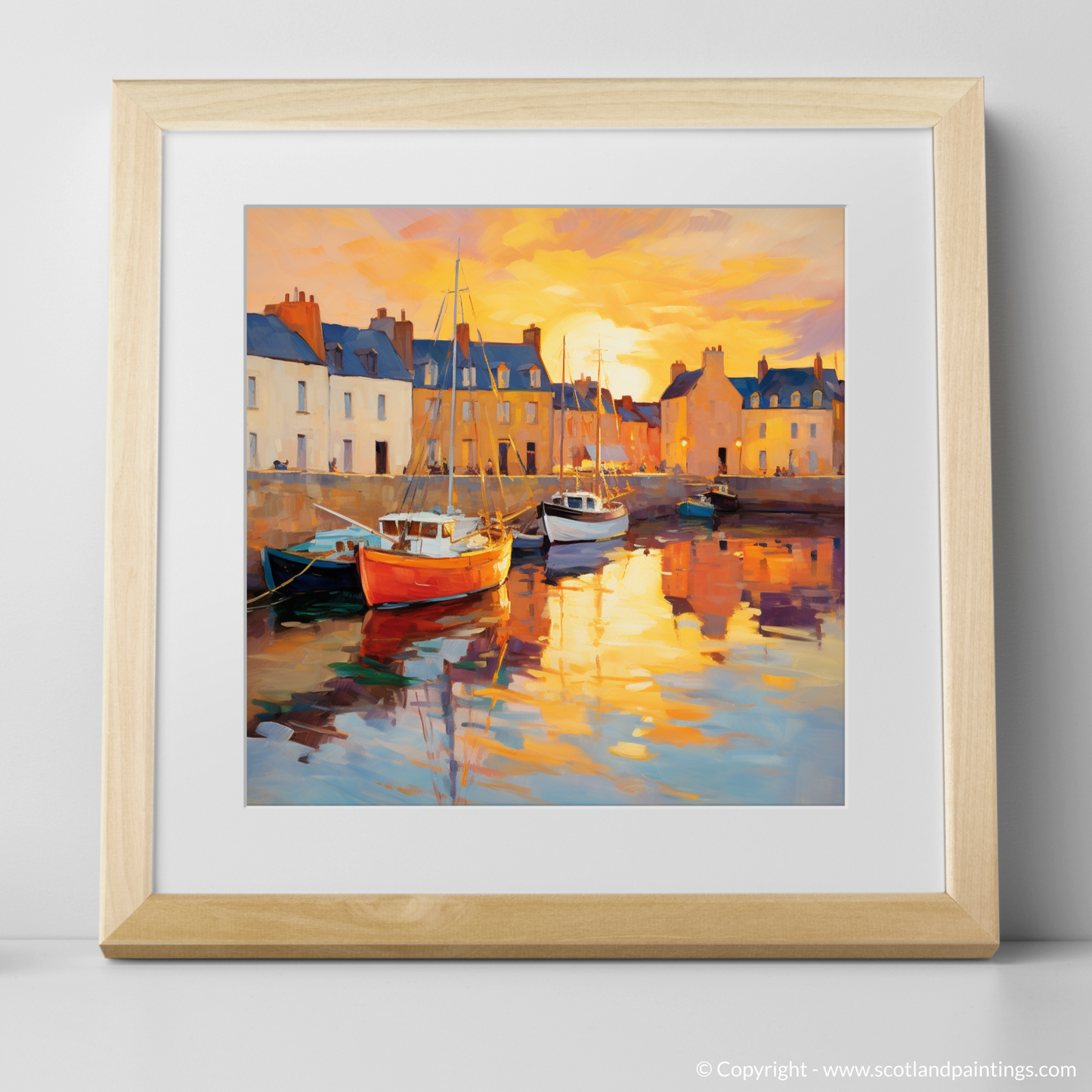 Anstruther Harbour at Golden Hour: A Fauvist Symphony of Light and Colour