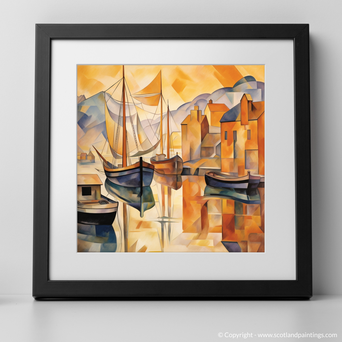 Golden Hour Geometrics: A Cubist Vision of Ullapool Harbour