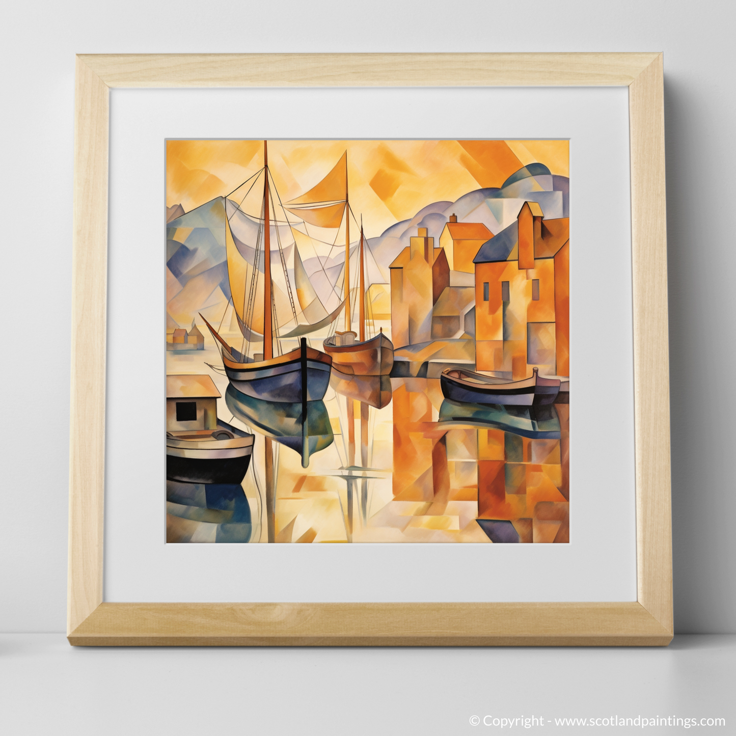 Golden Hour Geometrics: A Cubist Vision of Ullapool Harbour