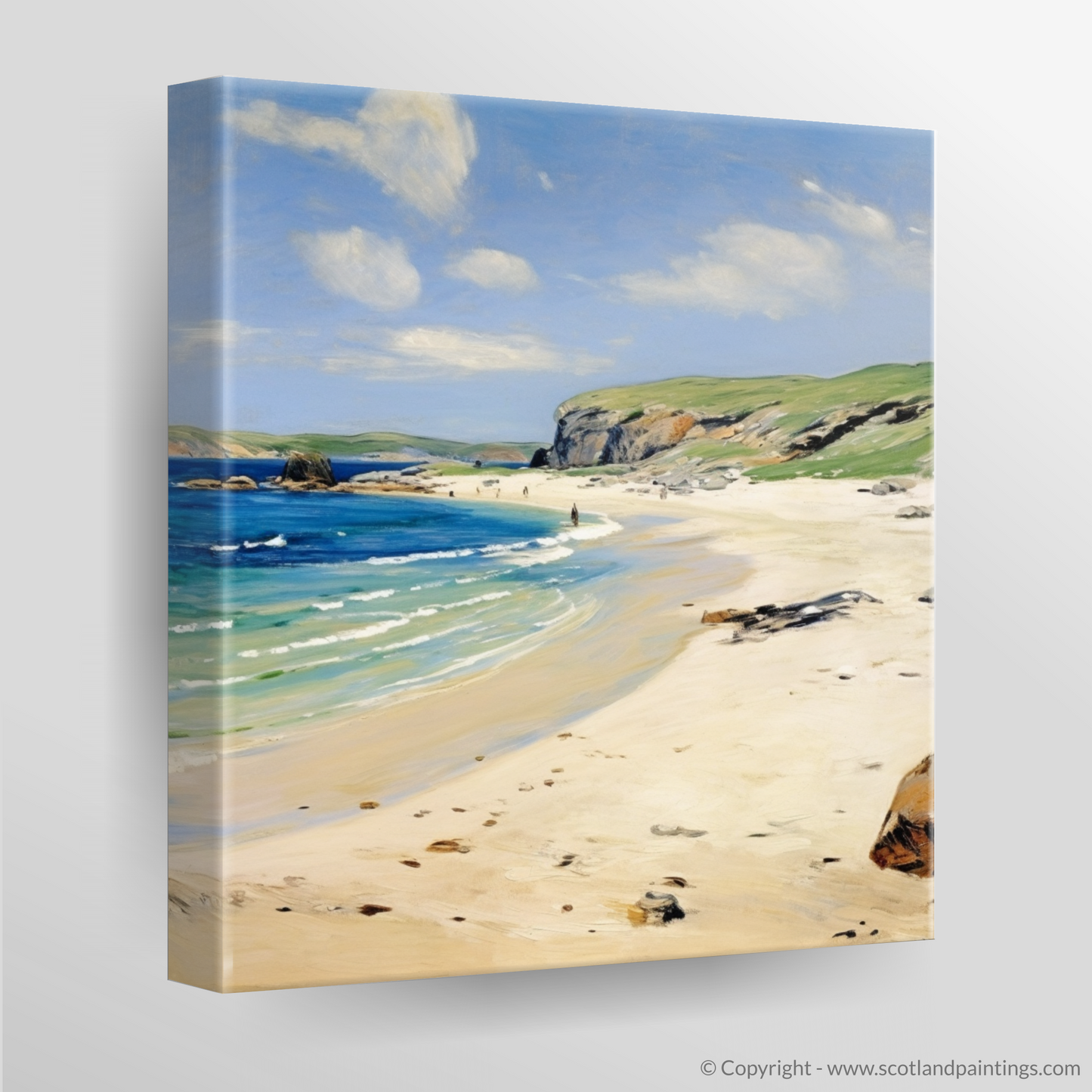 Serene Shores of Sandwood Bay: An Impressionist Ode to Sutherland's Coastal Gem