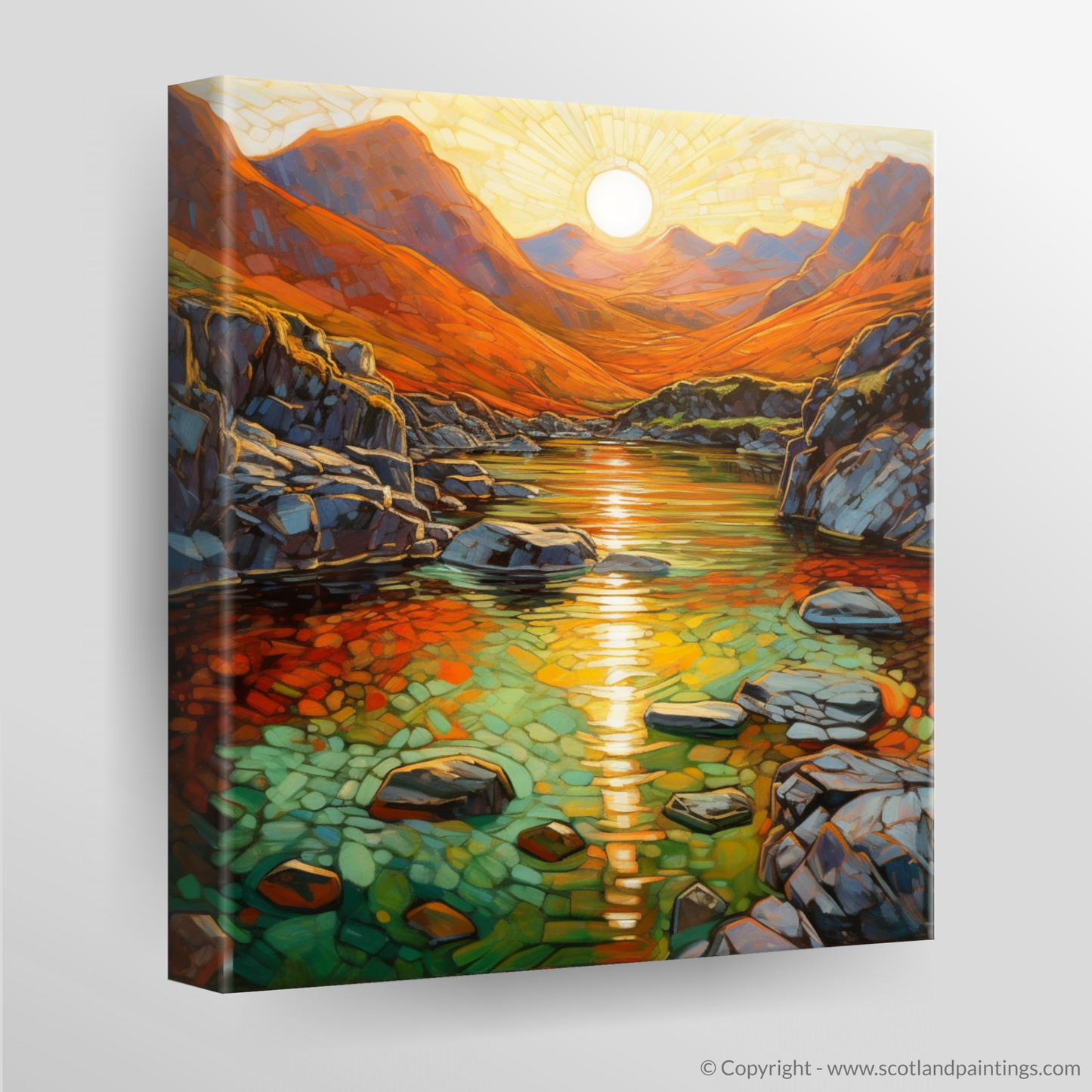 Golden Hour at the Fairy Pools: A Modern Impressionist Tribute to Skye's Majestic Beauty