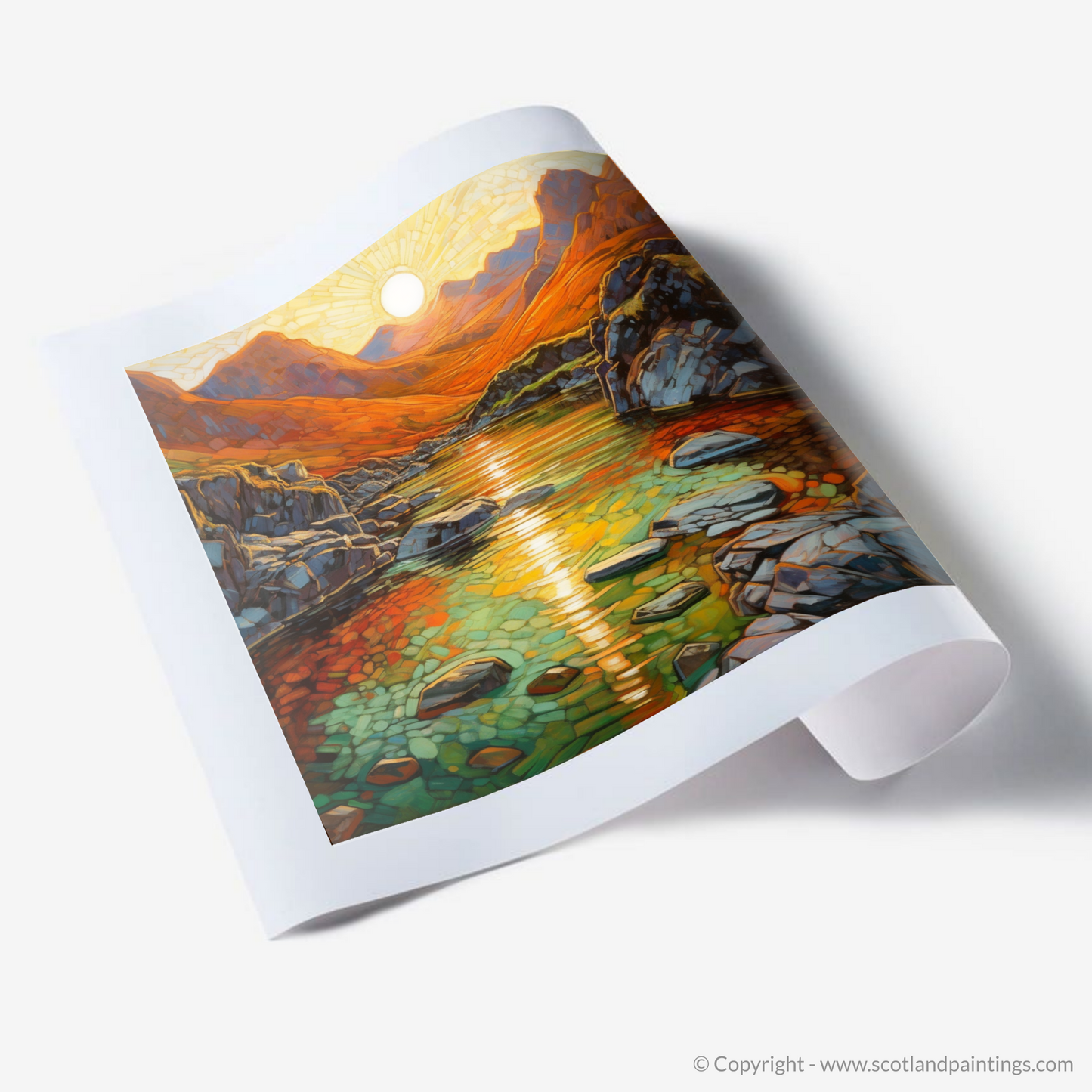 Golden Hour at the Fairy Pools: A Modern Impressionist Tribute to Skye's Majestic Beauty