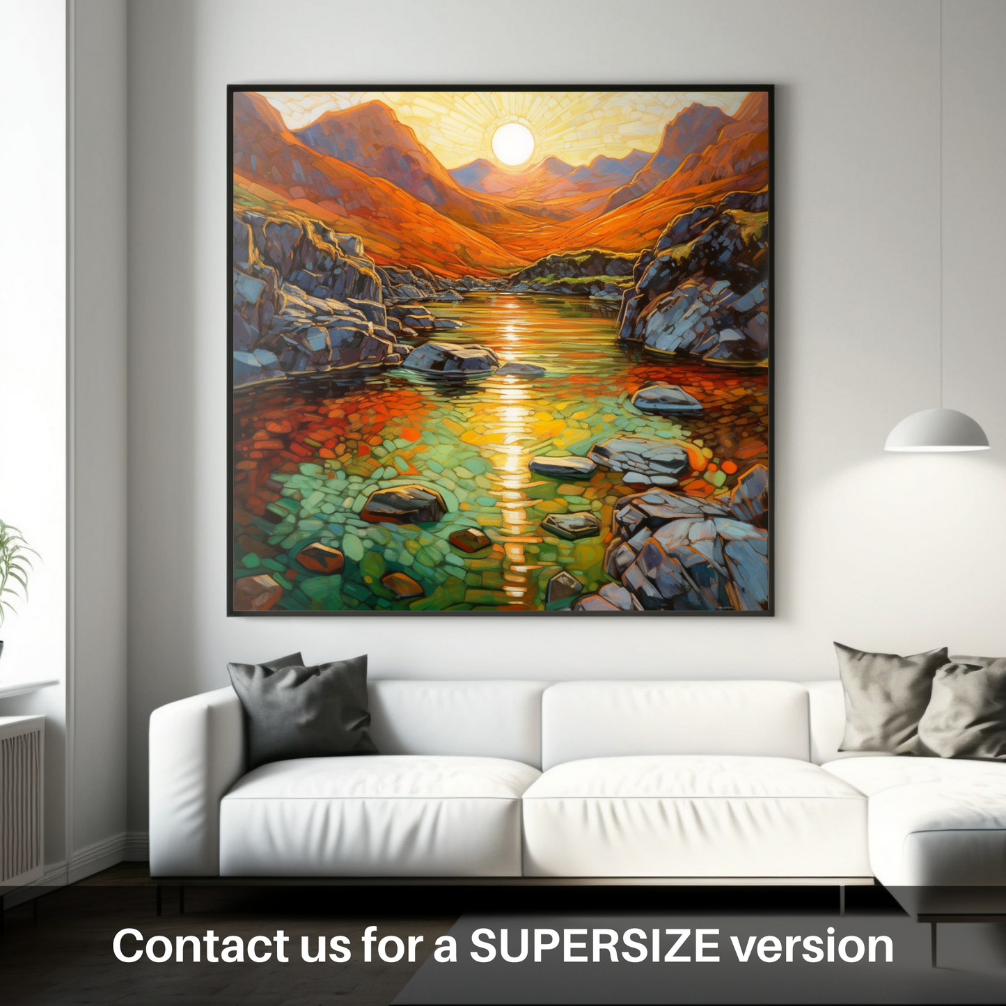 Golden Hour at the Fairy Pools: A Modern Impressionist Tribute to Skye's Majestic Beauty