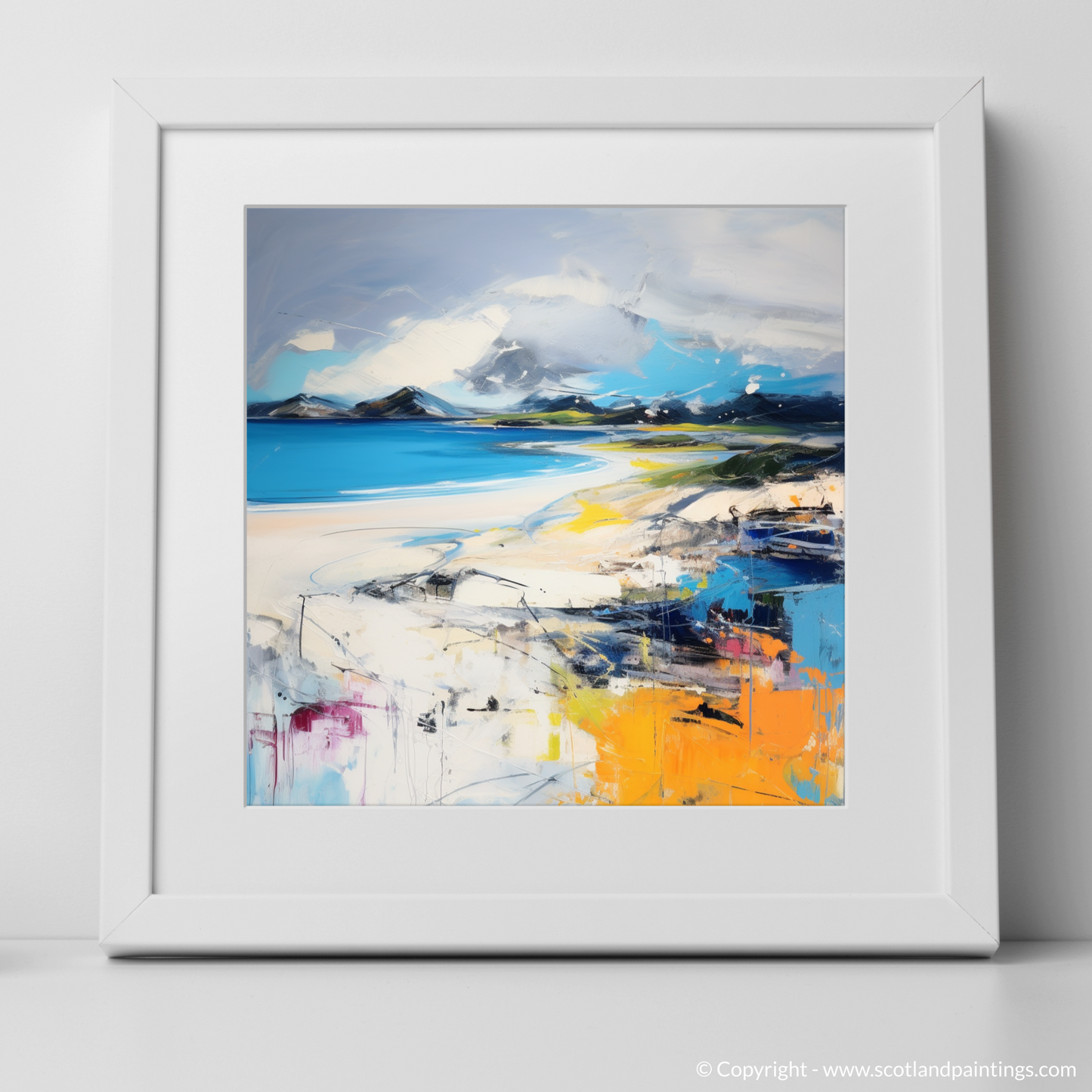 Storm over Silver Sands: An Abstract Expressionism Tribute to Morar's Wild Beaches