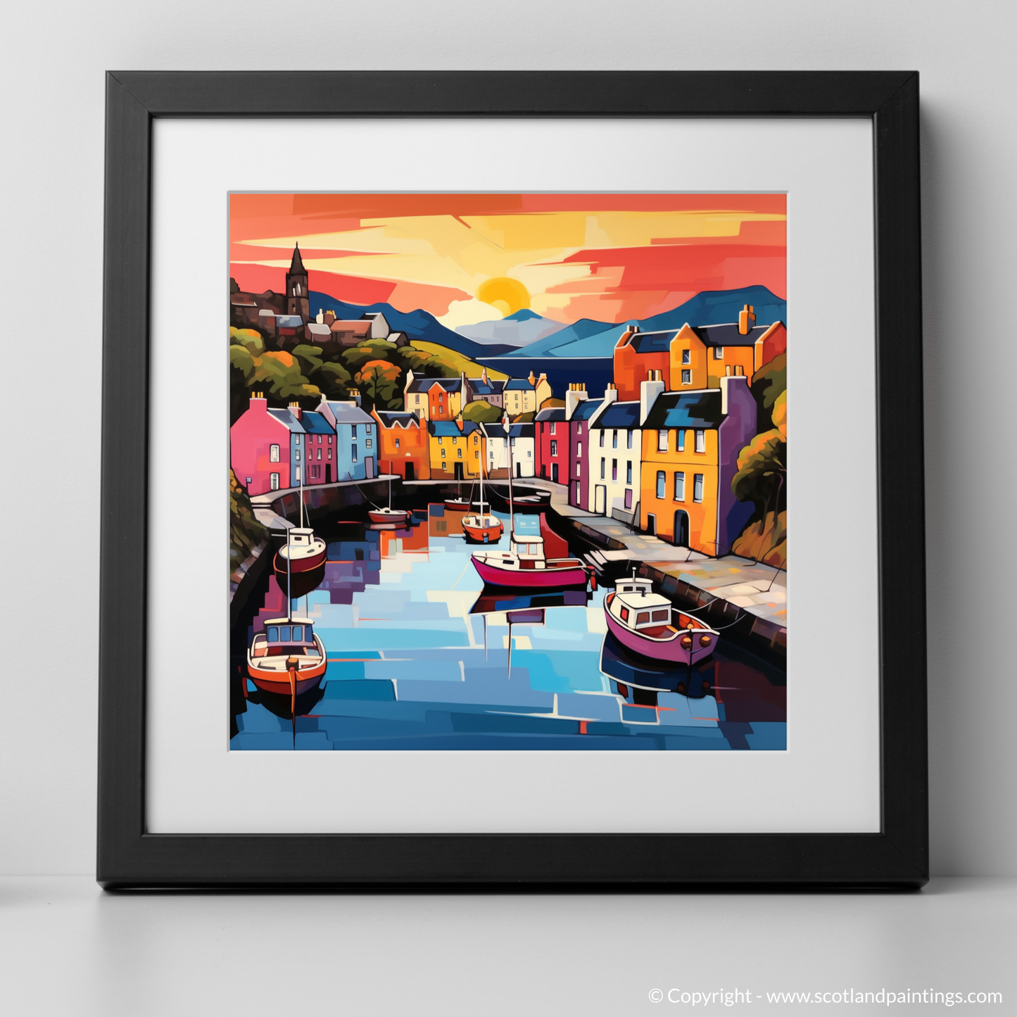 Vibrant Portree: A Pop Art Tribute to Isle of Skye's Coastal Charm