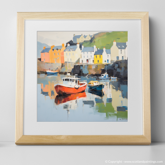 Serene Sanctuary: Portree Harbour in Color Field Style