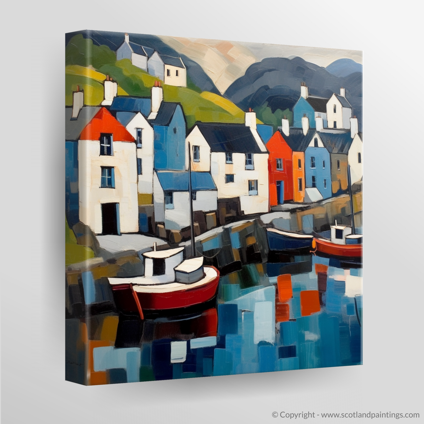 Cubist Portree: A Modernist Take on the Isle of Skye Harbour