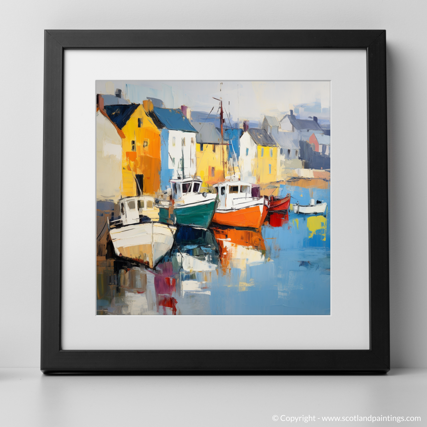 Portree Harbour Essence: An Abstract Expressionist Tribute to Isle of Skye's Coastal Charm