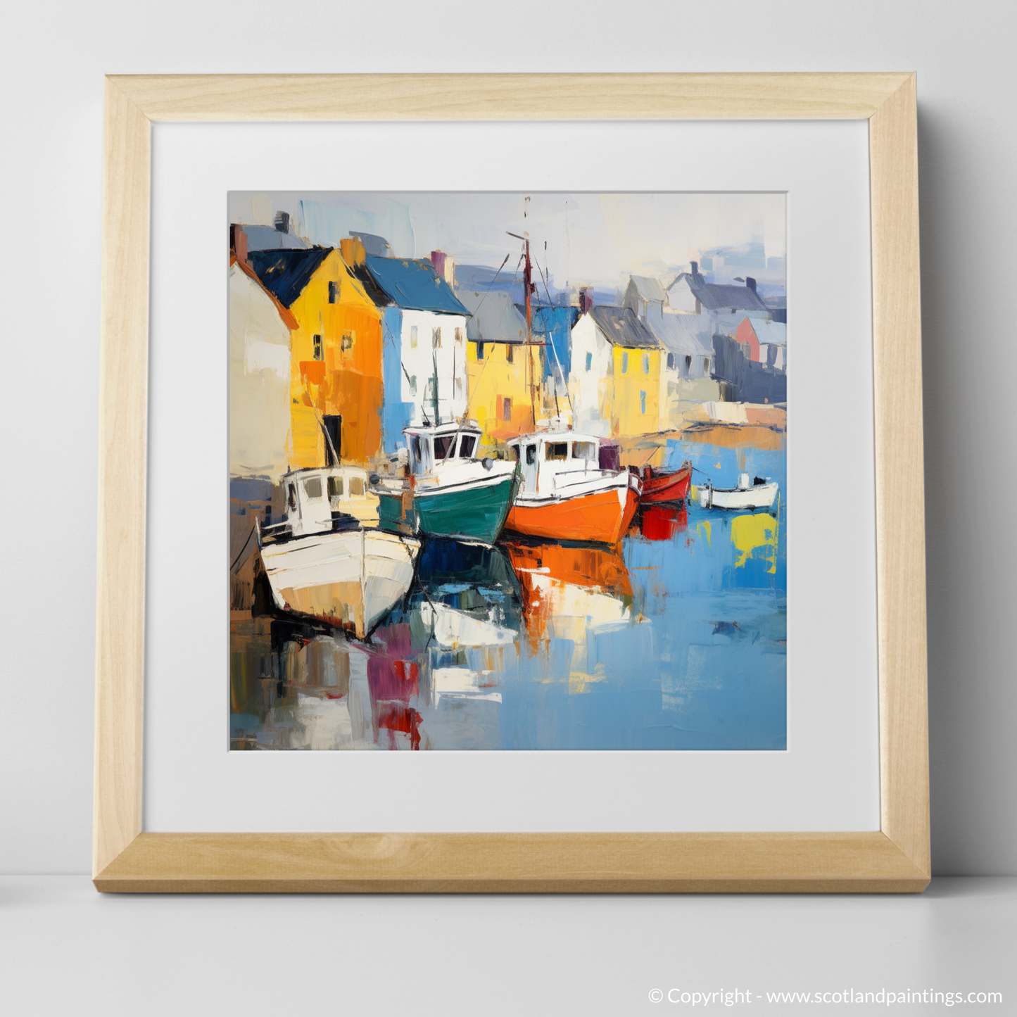 Portree Harbour Essence: An Abstract Expressionist Tribute to Isle of Skye's Coastal Charm