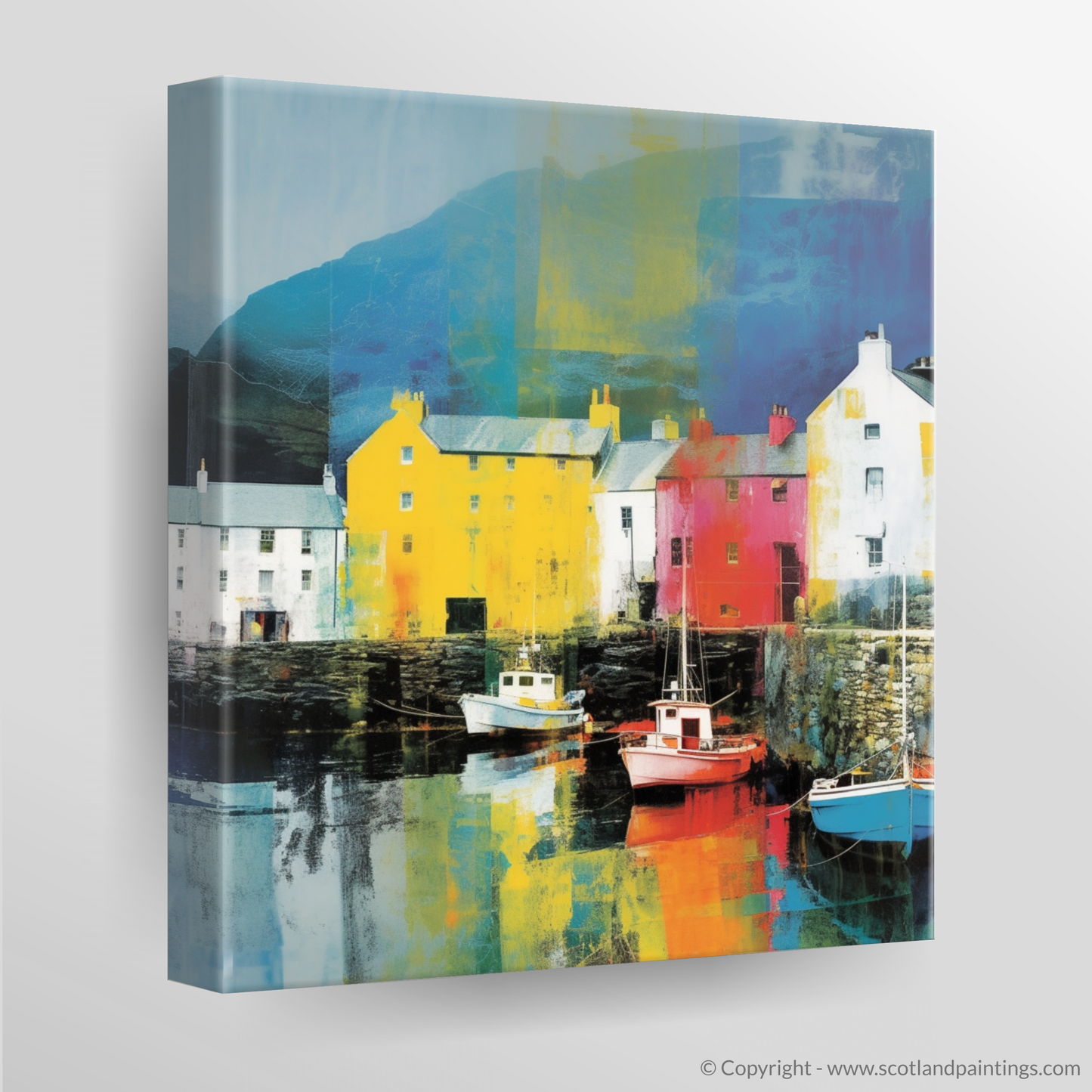 Vibrant Portree: A Pop Art Tribute to Scottish Seaside