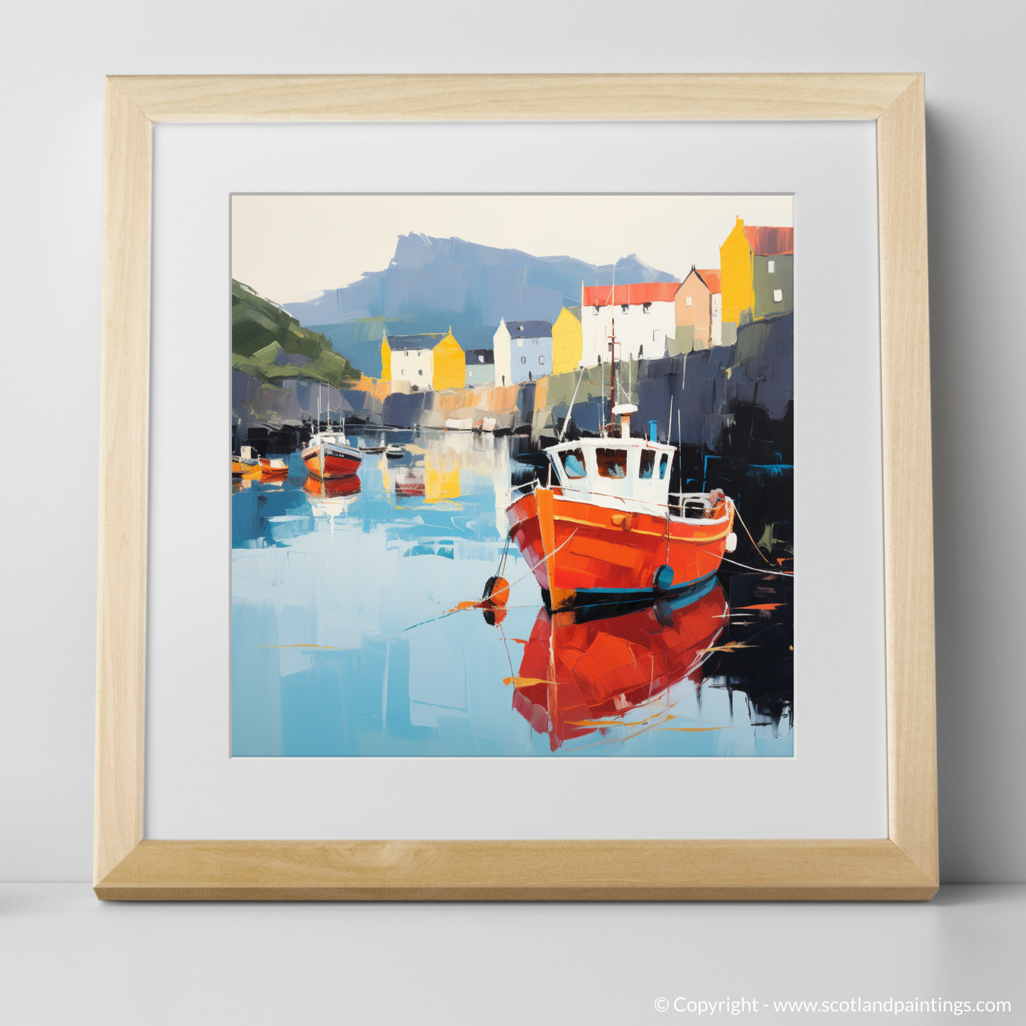 Portree Harbour Reflections: A Contemporary Scottish Vista