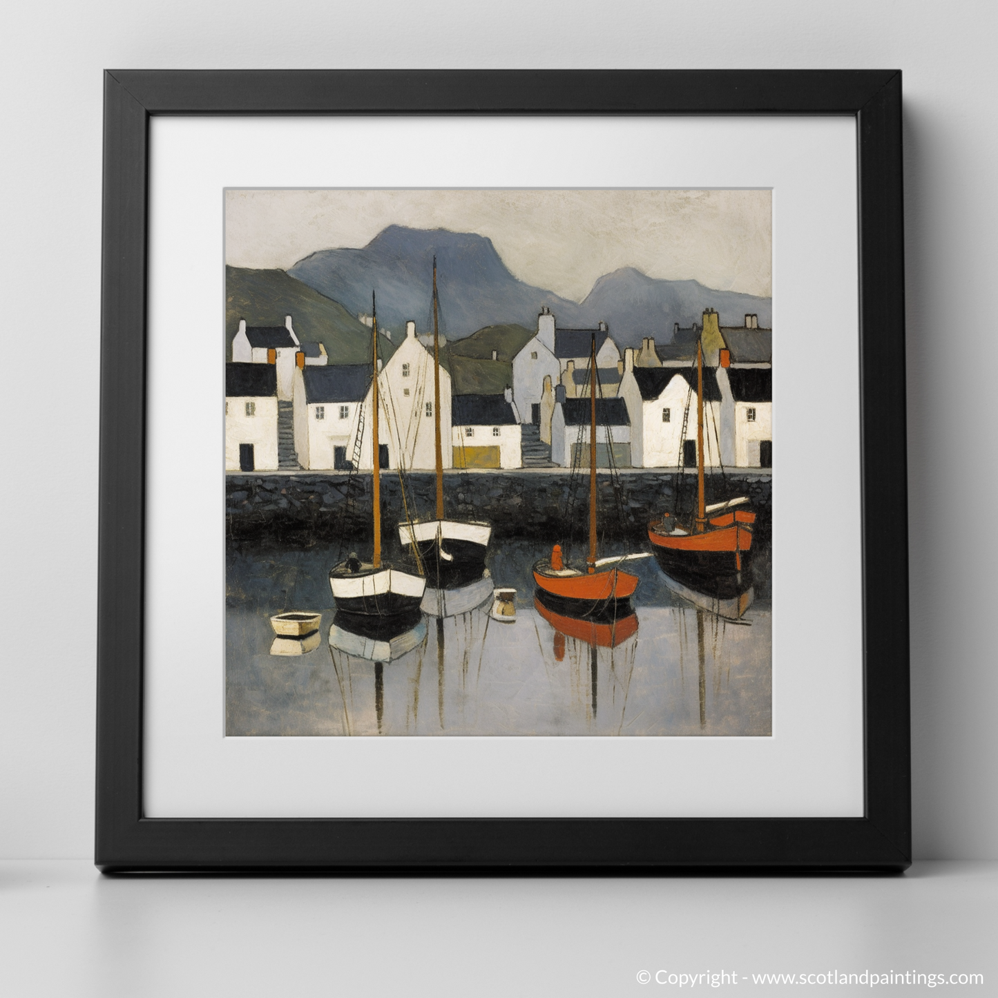 Portree Harbour Serenity: A Naive Art Tribute