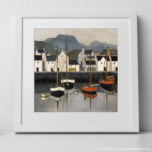 Portree Harbour Serenity: A Naive Art Tribute
