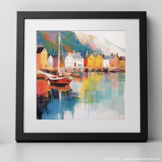 Portree Harbour Serenity: A Color Field Ode to Isle of Skye's Coastal Charm
