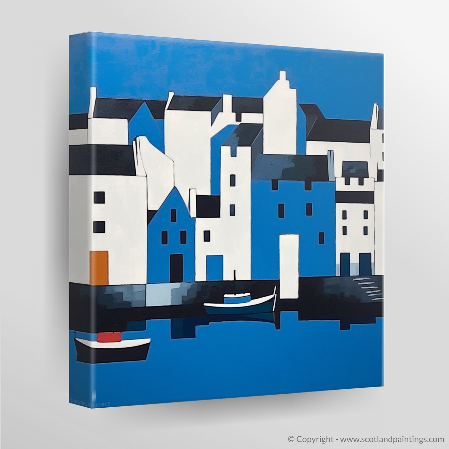 Serene Simplicity: Portree Harbour Minimalist Masterpiece