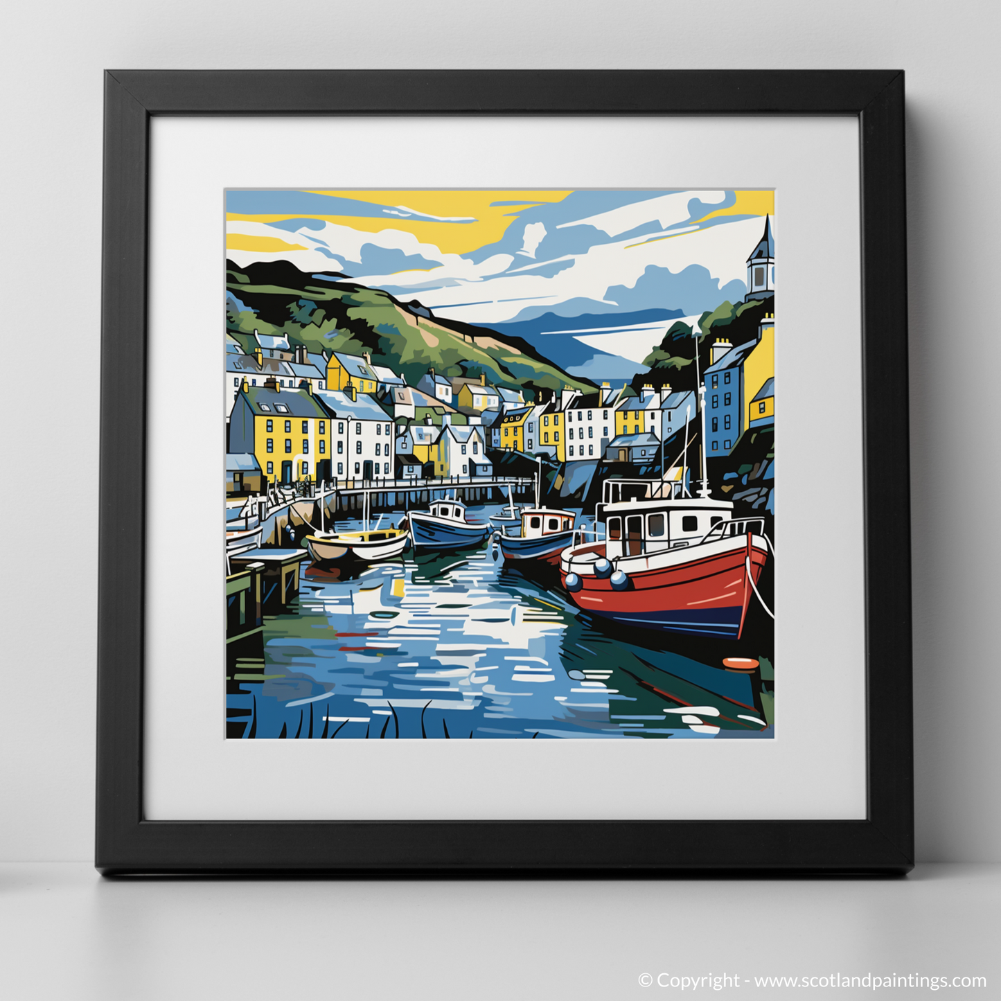 Portree Harbour Pop Art Panorama