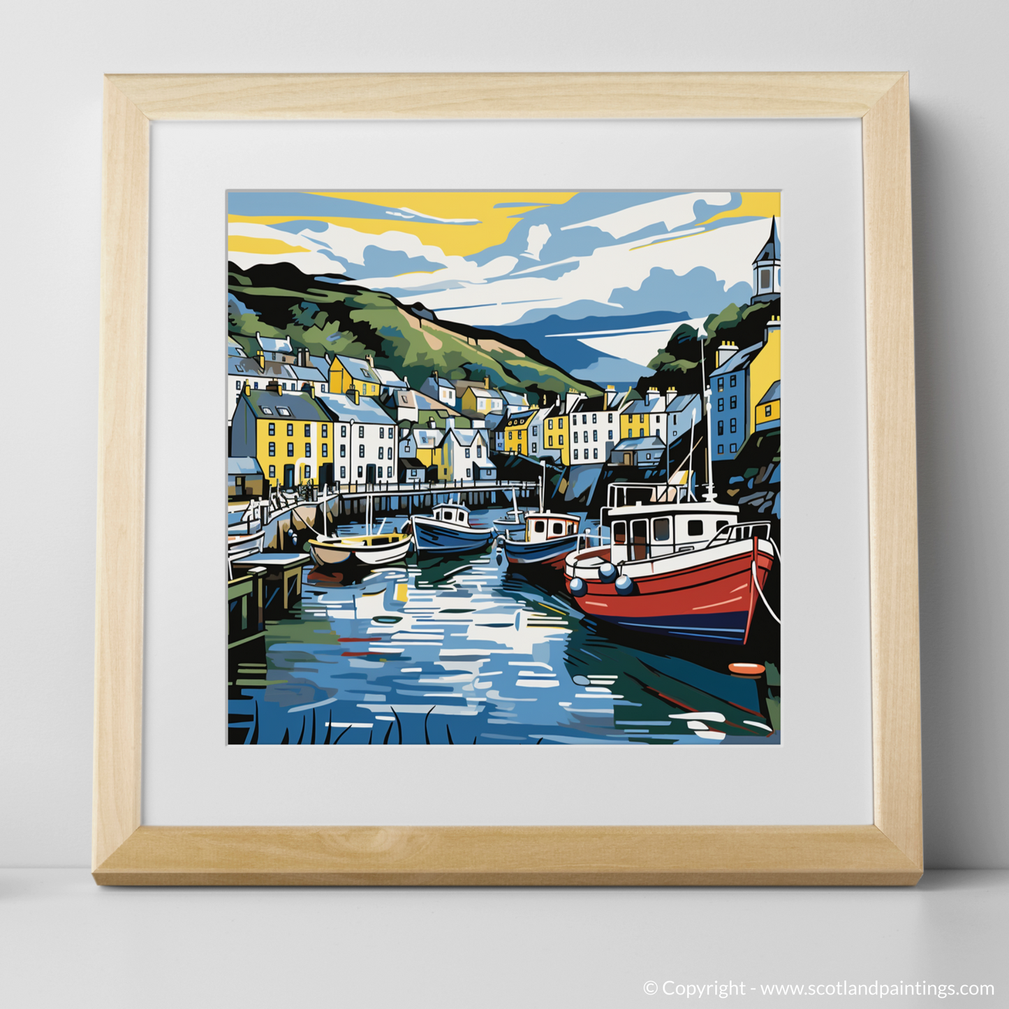 Portree Harbour Pop Art Panorama