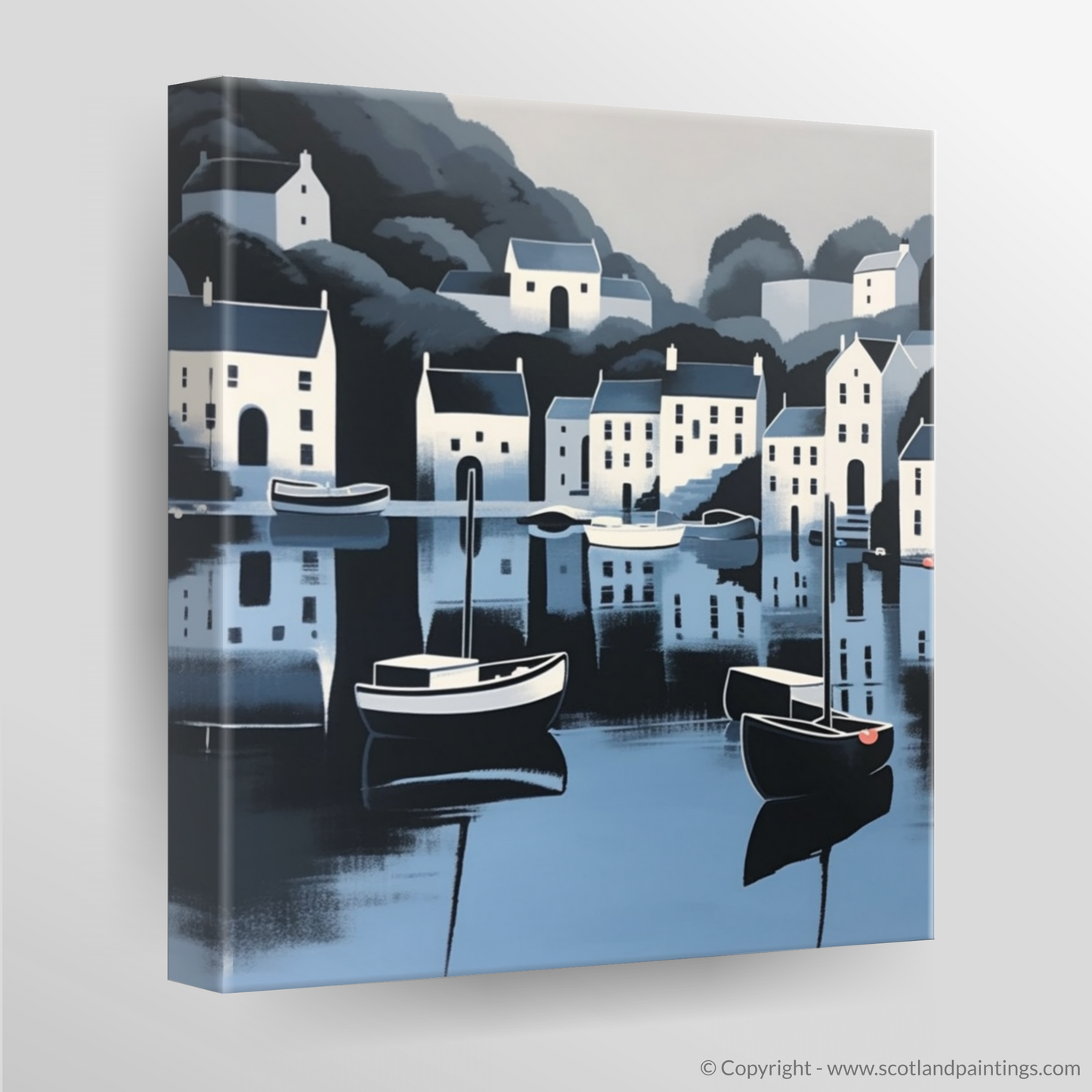 Serenity by the Sea: Portree Harbour in Minimalist Splendour