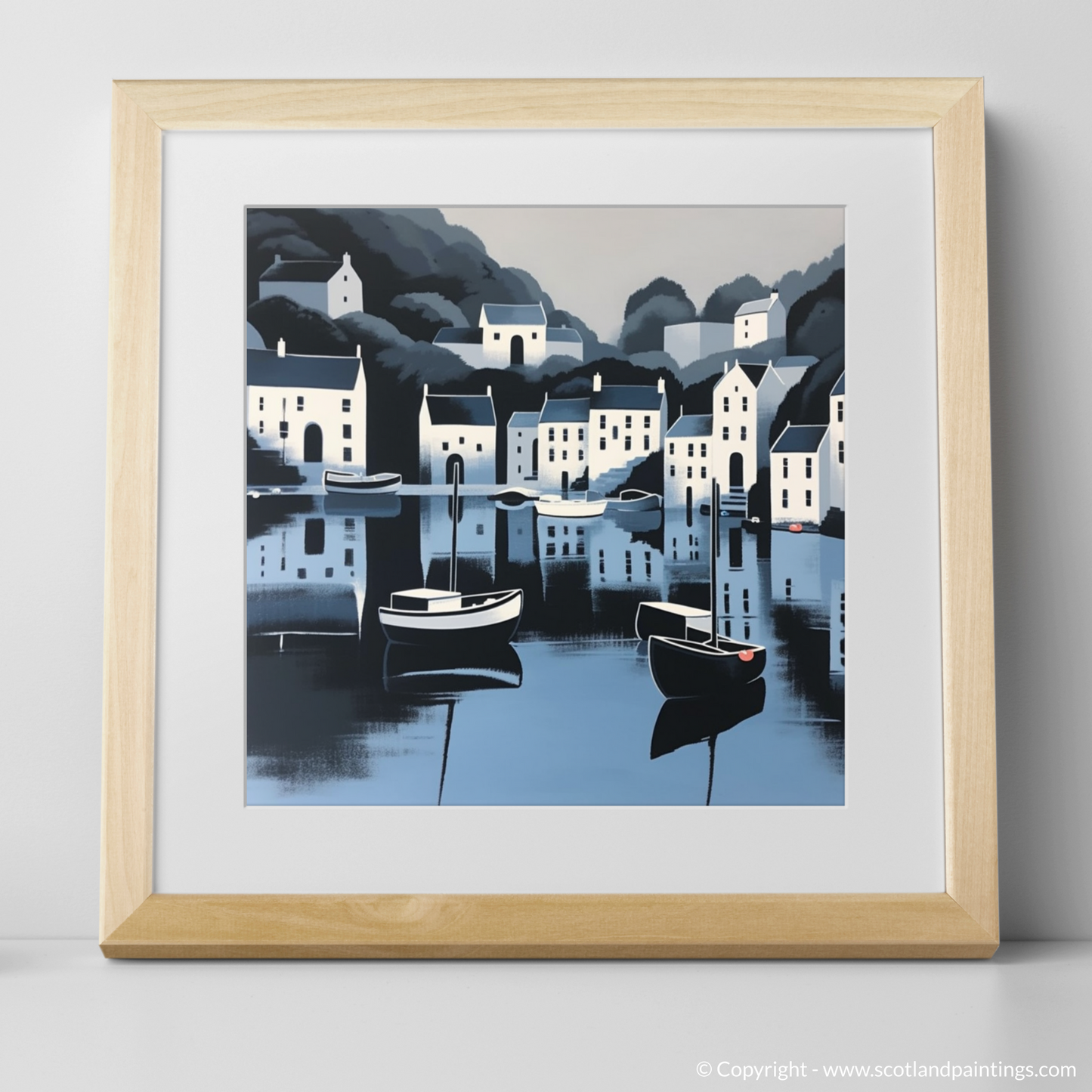 Serenity by the Sea: Portree Harbour in Minimalist Splendour