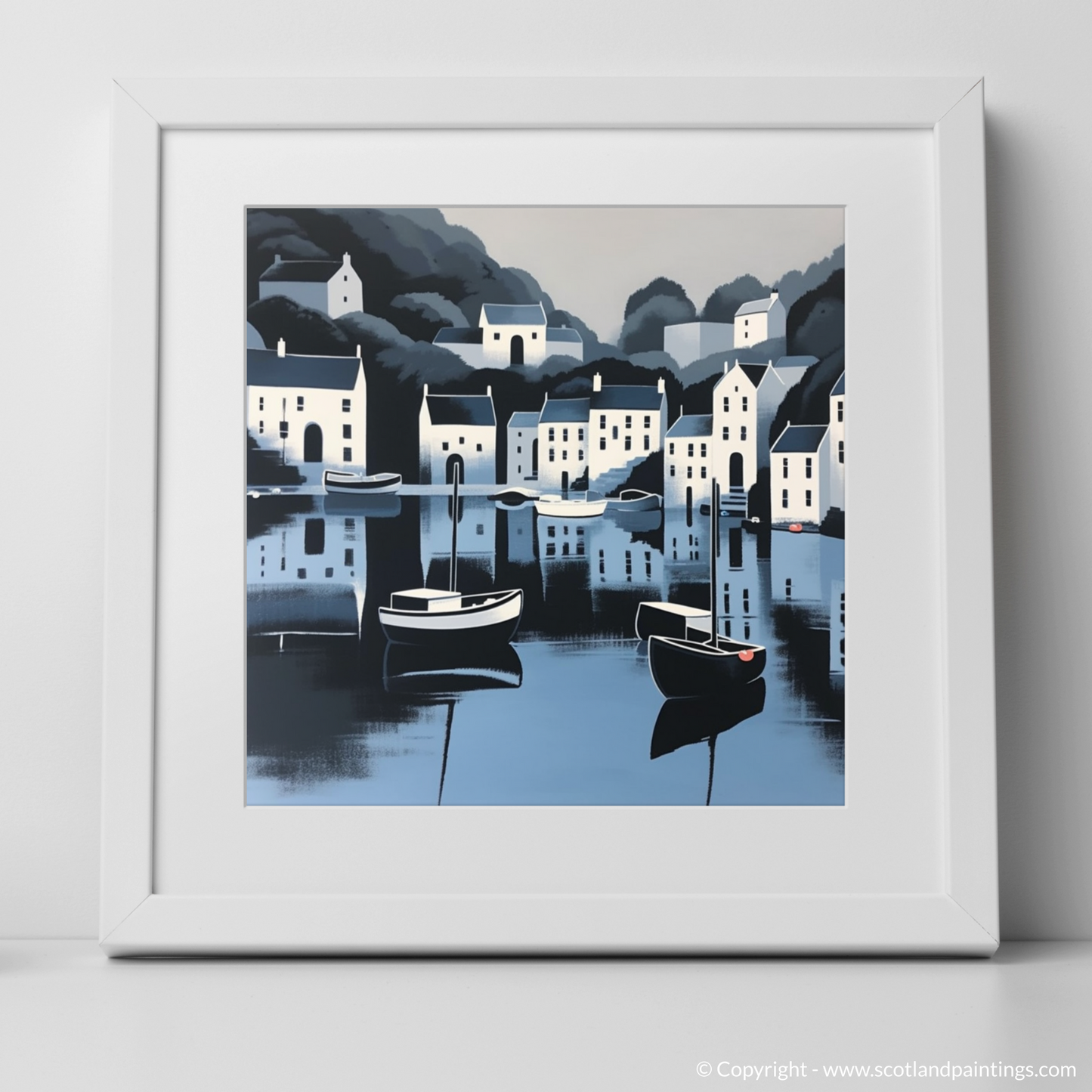 Serenity by the Sea: Portree Harbour in Minimalist Splendour