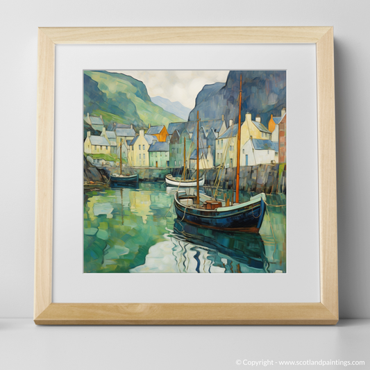 Art Nouveau Elegance: Portree Harbour in Serenity