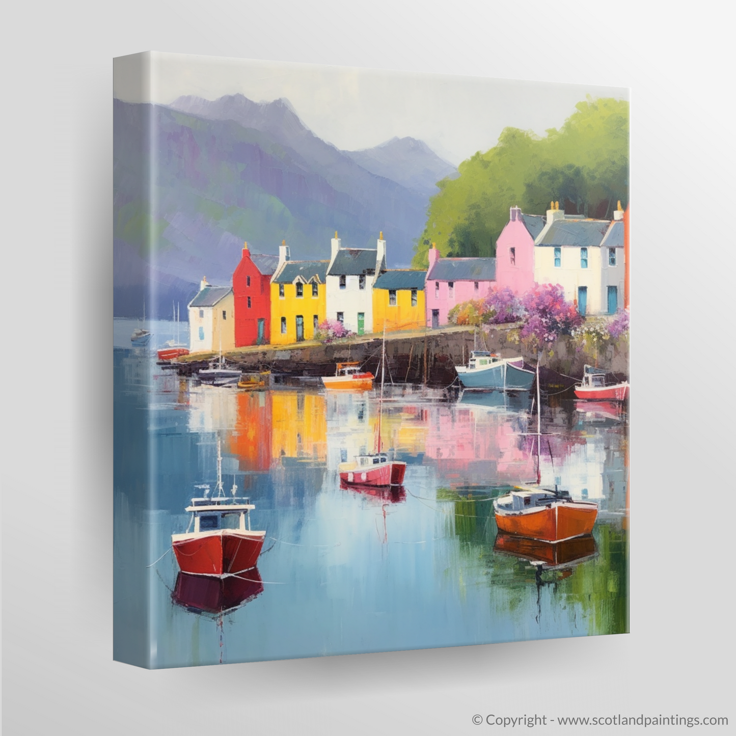 Portree Harbour: A Naive Art Ode to Scottish Serenity