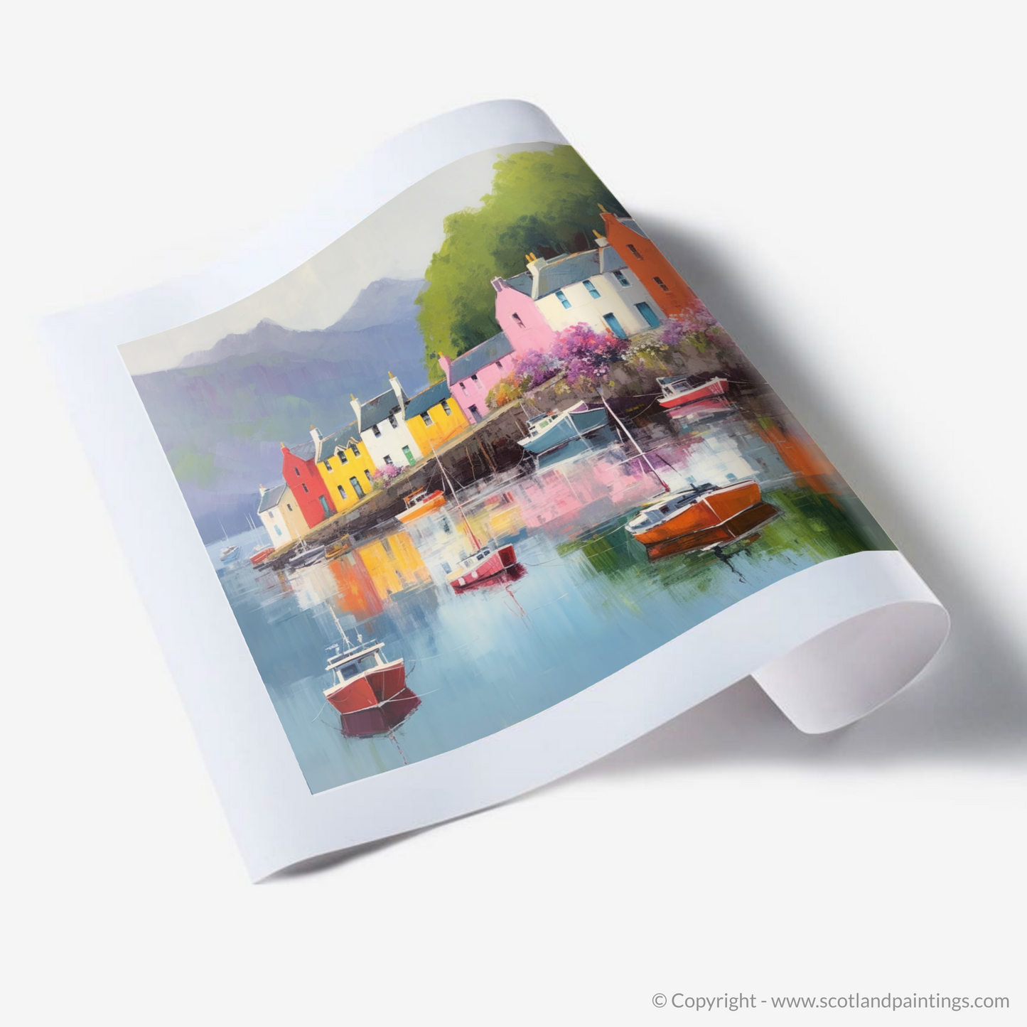 Portree Harbour: A Naive Art Ode to Scottish Serenity