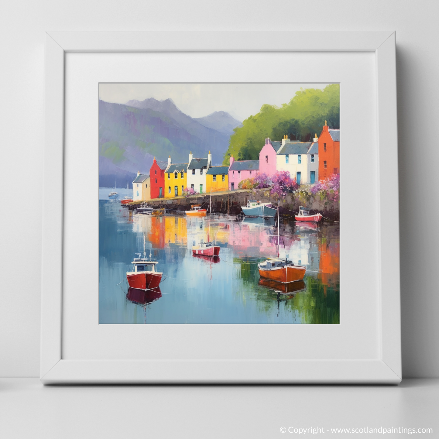 Portree Harbour: A Naive Art Ode to Scottish Serenity