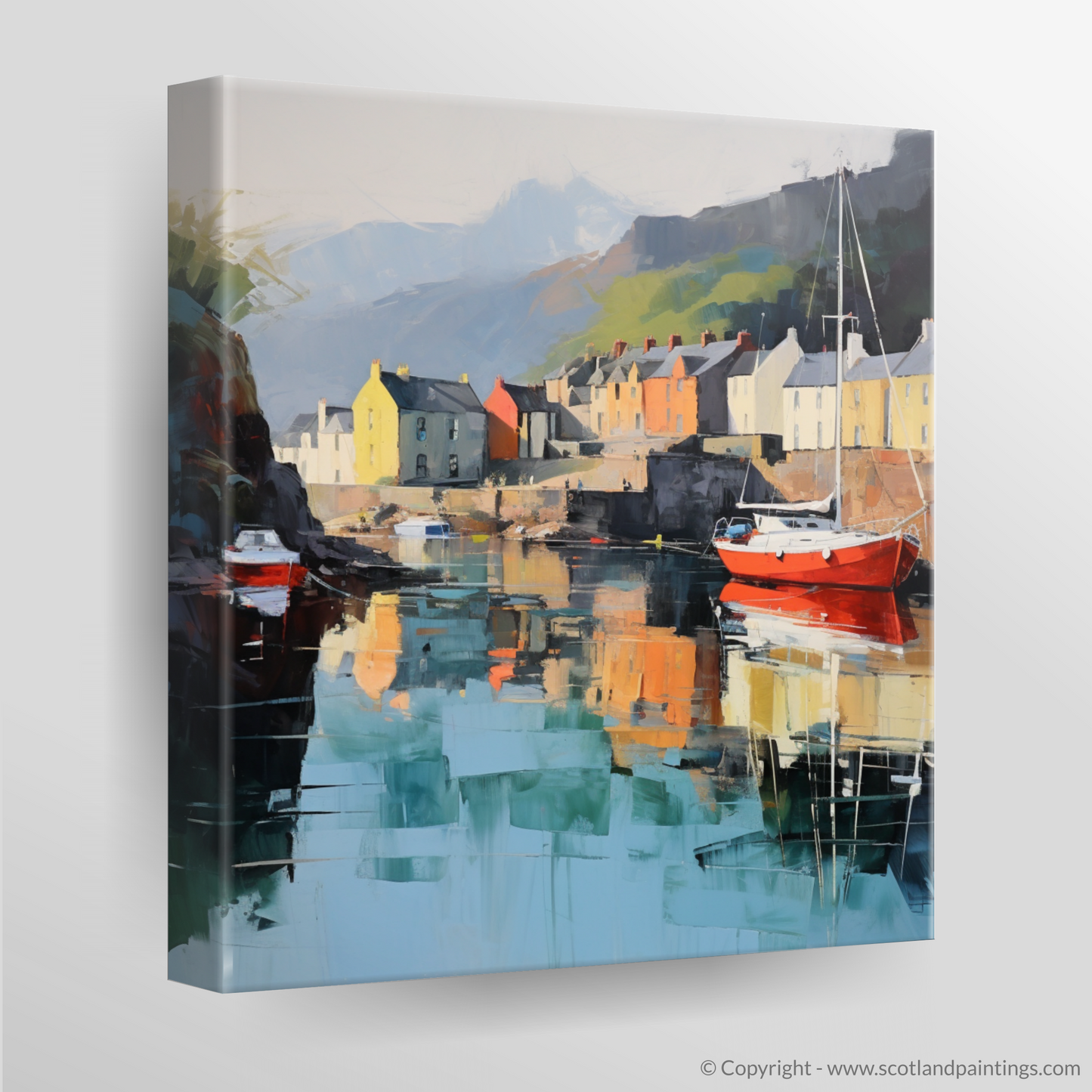 Portree Harbour Dreamscape: An Abstract Impressionist Journey