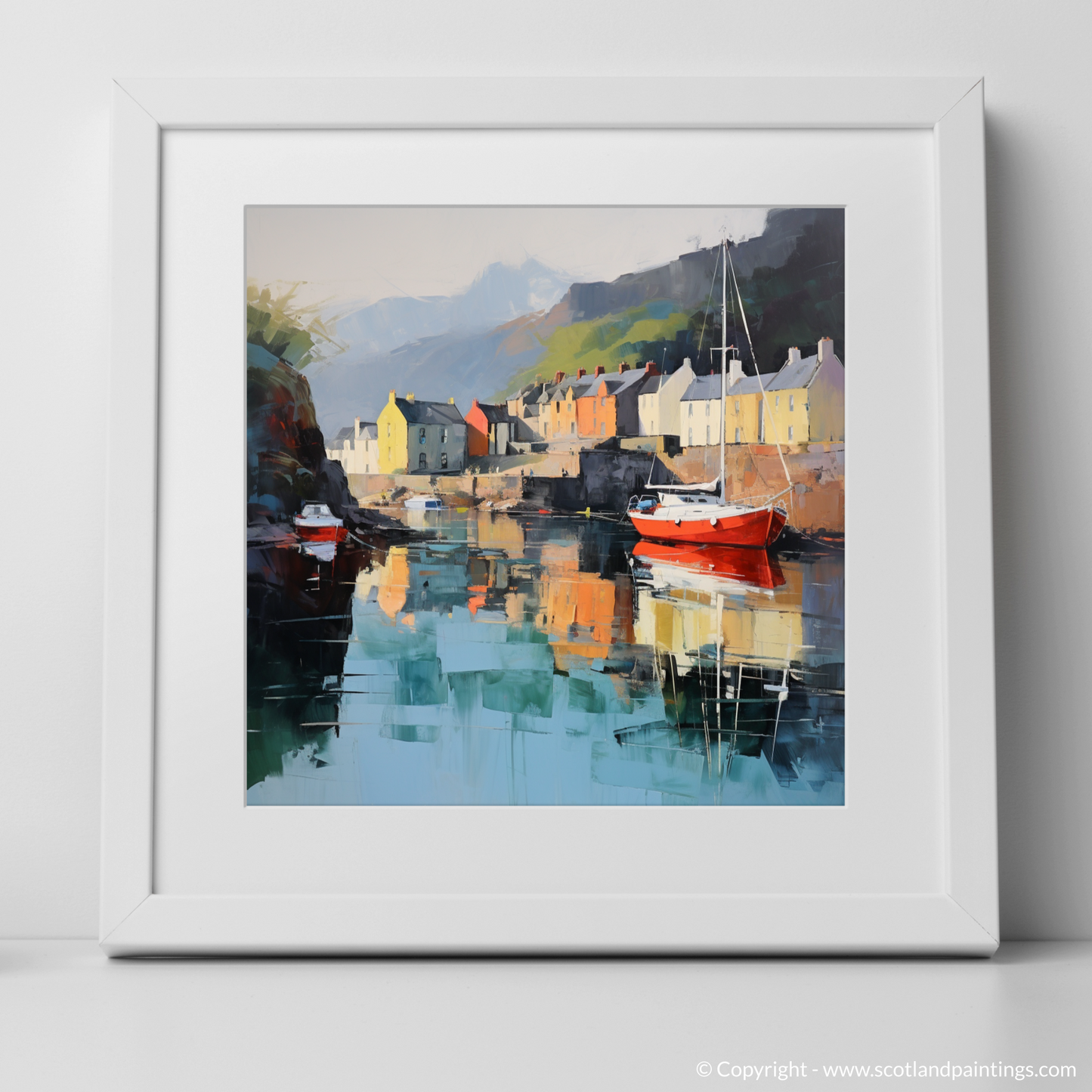 Portree Harbour Dreamscape: An Abstract Impressionist Journey