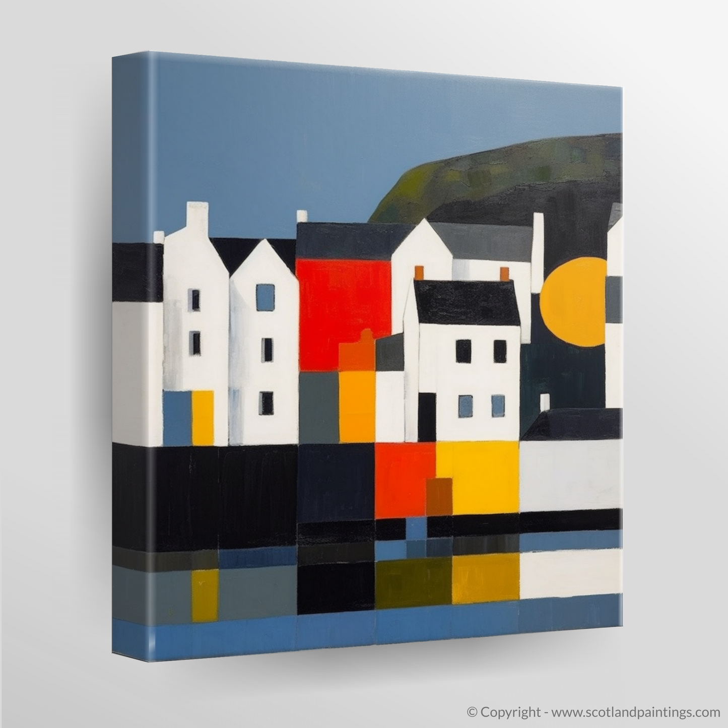 Portree Harbour Essence: A Minimalist Scottish Coastal Marvel