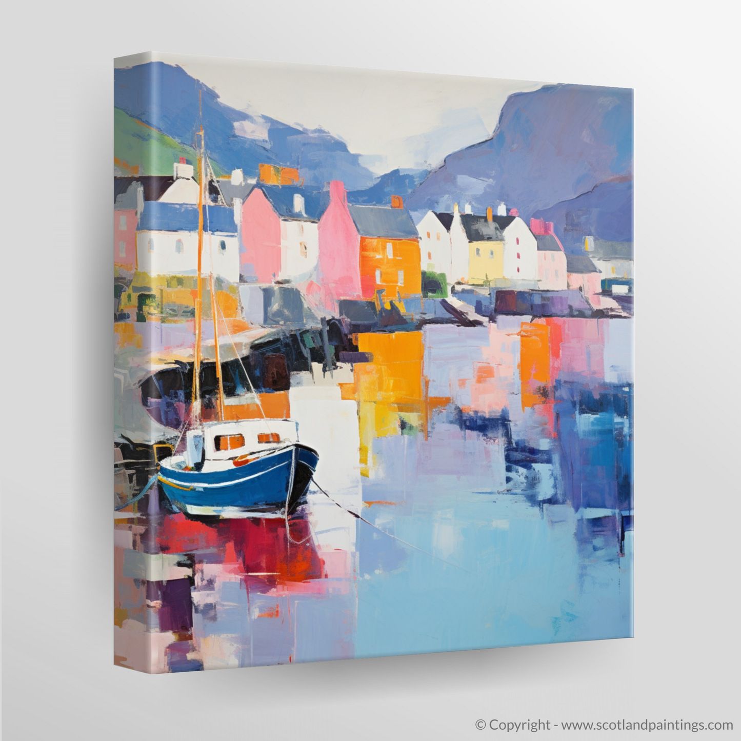 Portree Harbour Serenity: A Colour Field Tribute