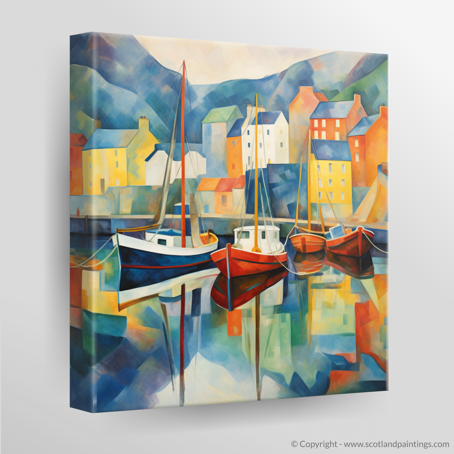 Abstract Portree Harbour: A Scottish Haven Reimagined