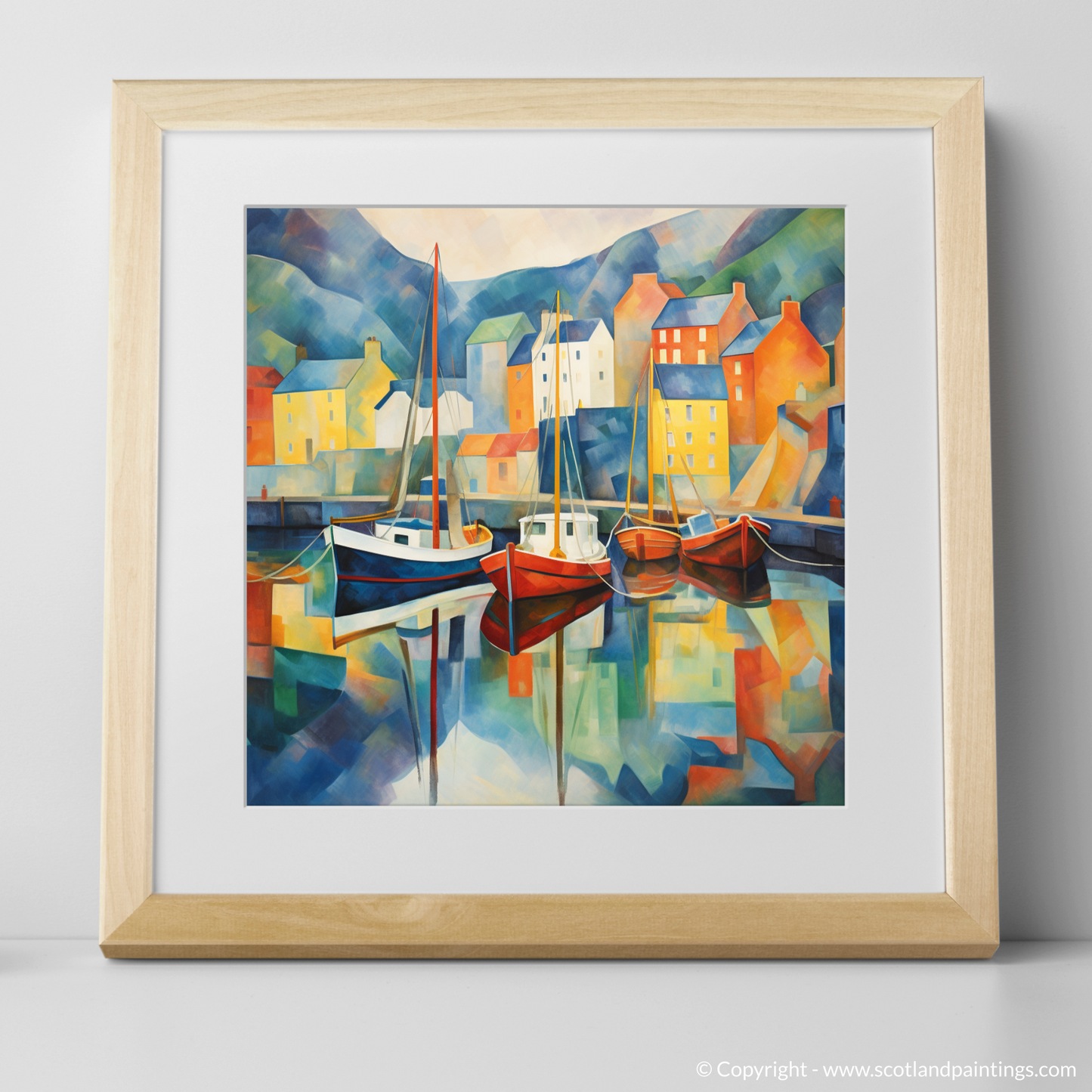 Abstract Portree Harbour: A Scottish Haven Reimagined