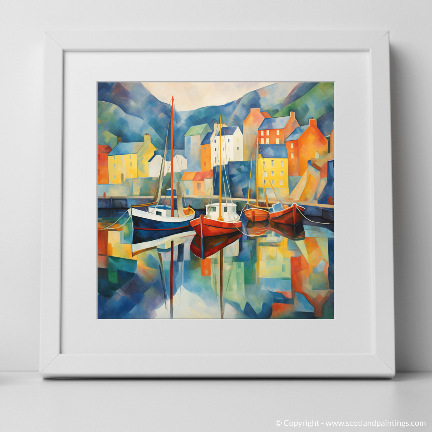 Abstract Portree Harbour: A Scottish Haven Reimagined