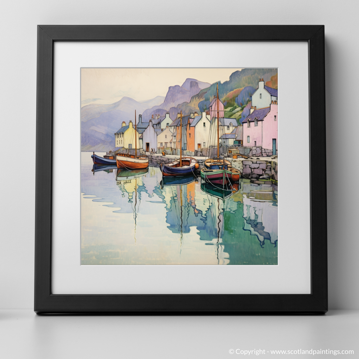 Portree Harbour: An Art Nouveau Dreamscape of Scottish Serenity