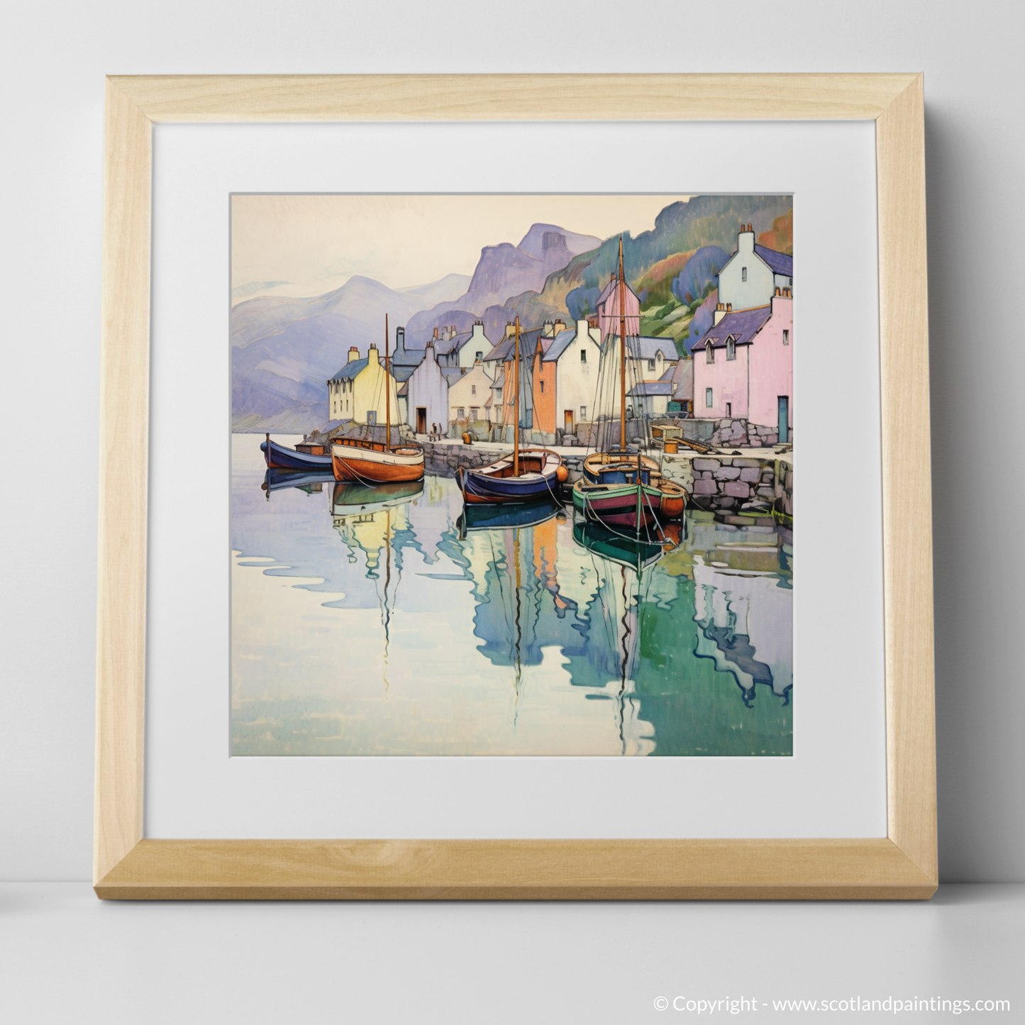 Portree Harbour: An Art Nouveau Dreamscape of Scottish Serenity