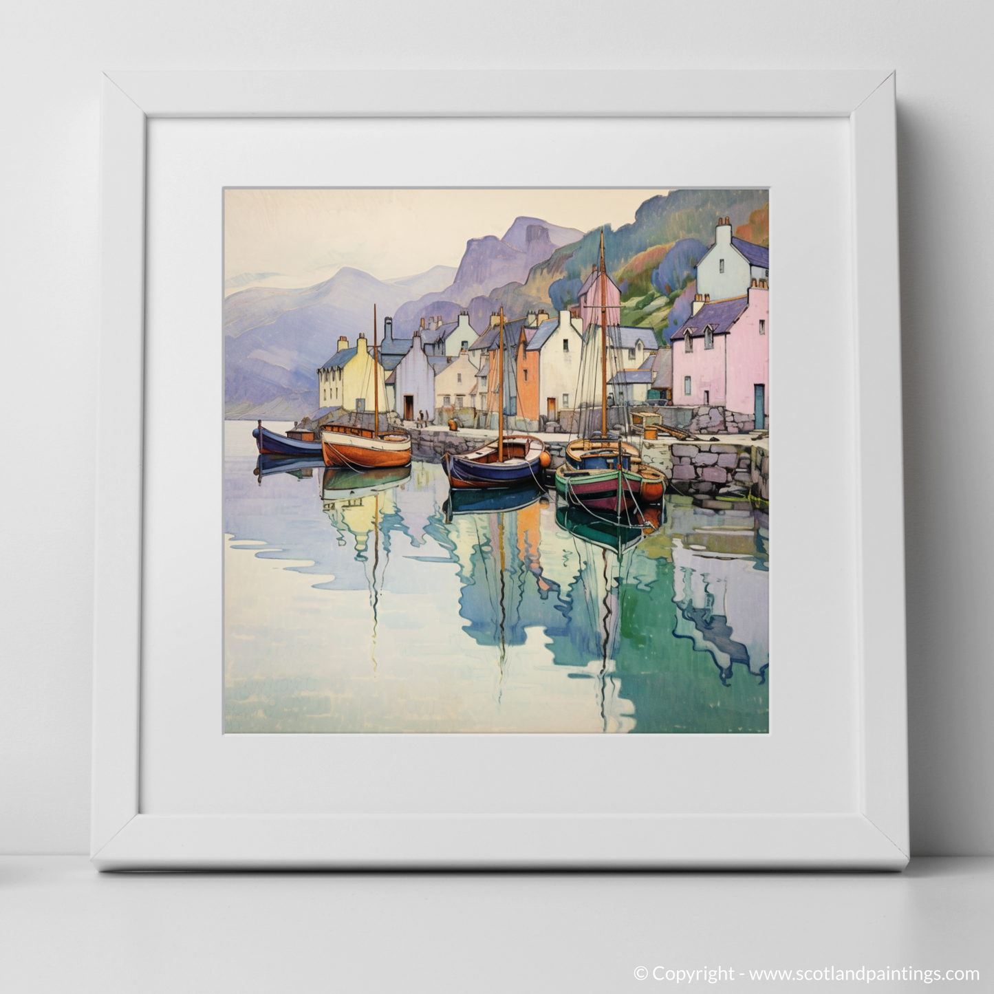 Portree Harbour: An Art Nouveau Dreamscape of Scottish Serenity