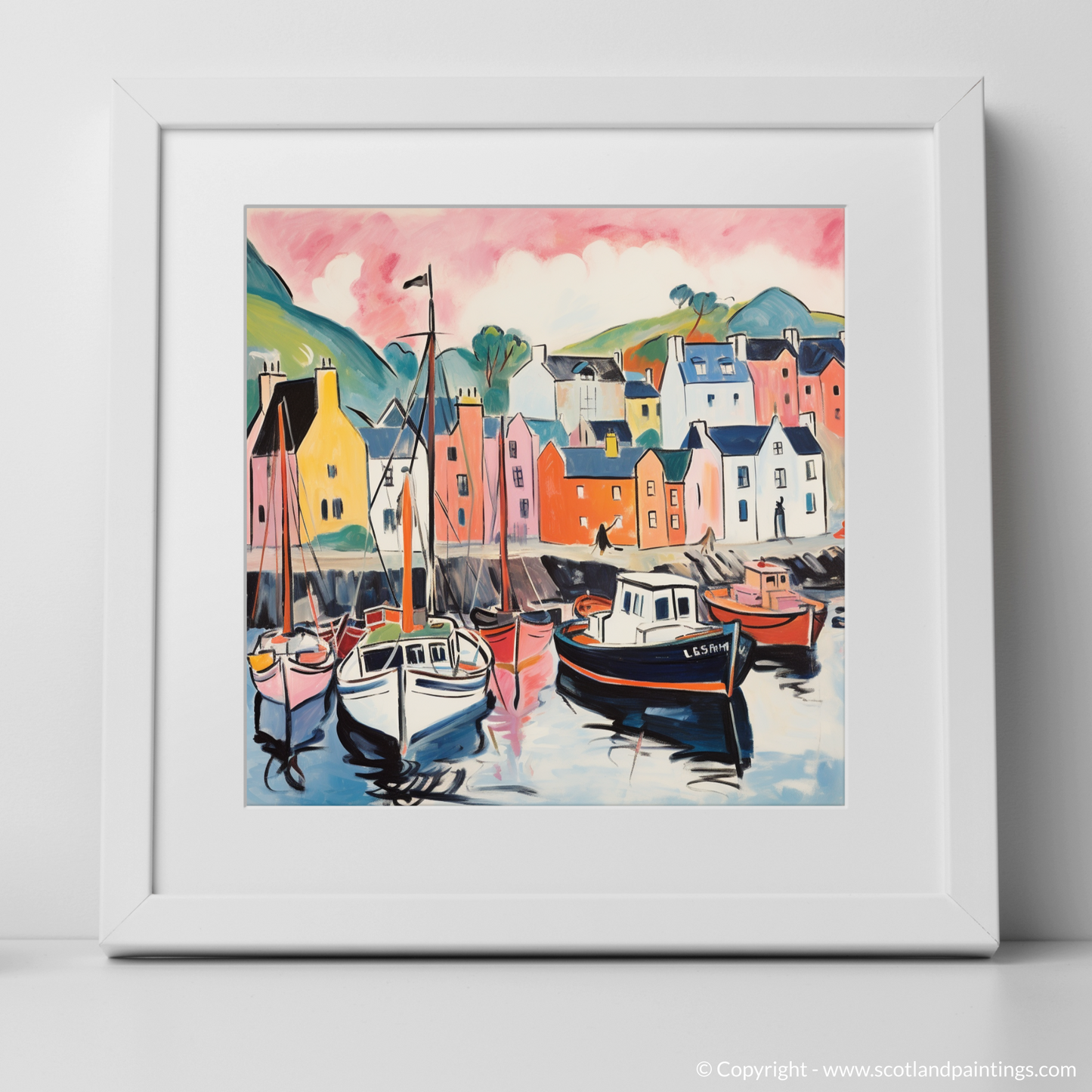 Vibrant Portree Harbour: A Fauvist Ode to Isle of Skye's Charm