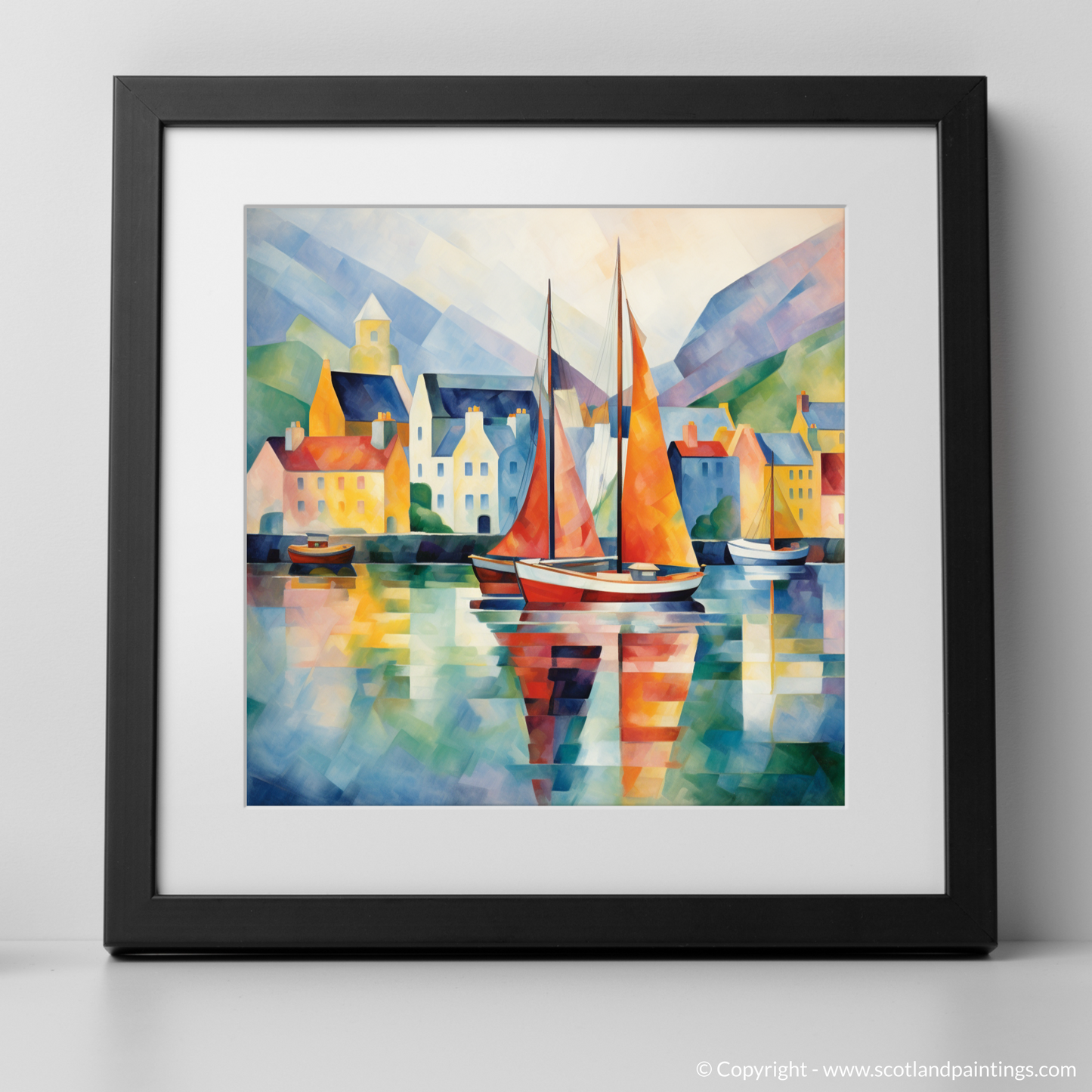 Cubist Portree Harbour: A Scottish Coastal Symphony