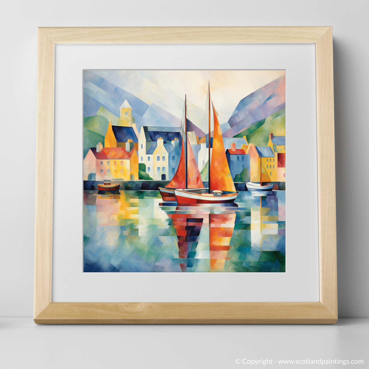 Cubist Portree Harbour: A Scottish Coastal Symphony