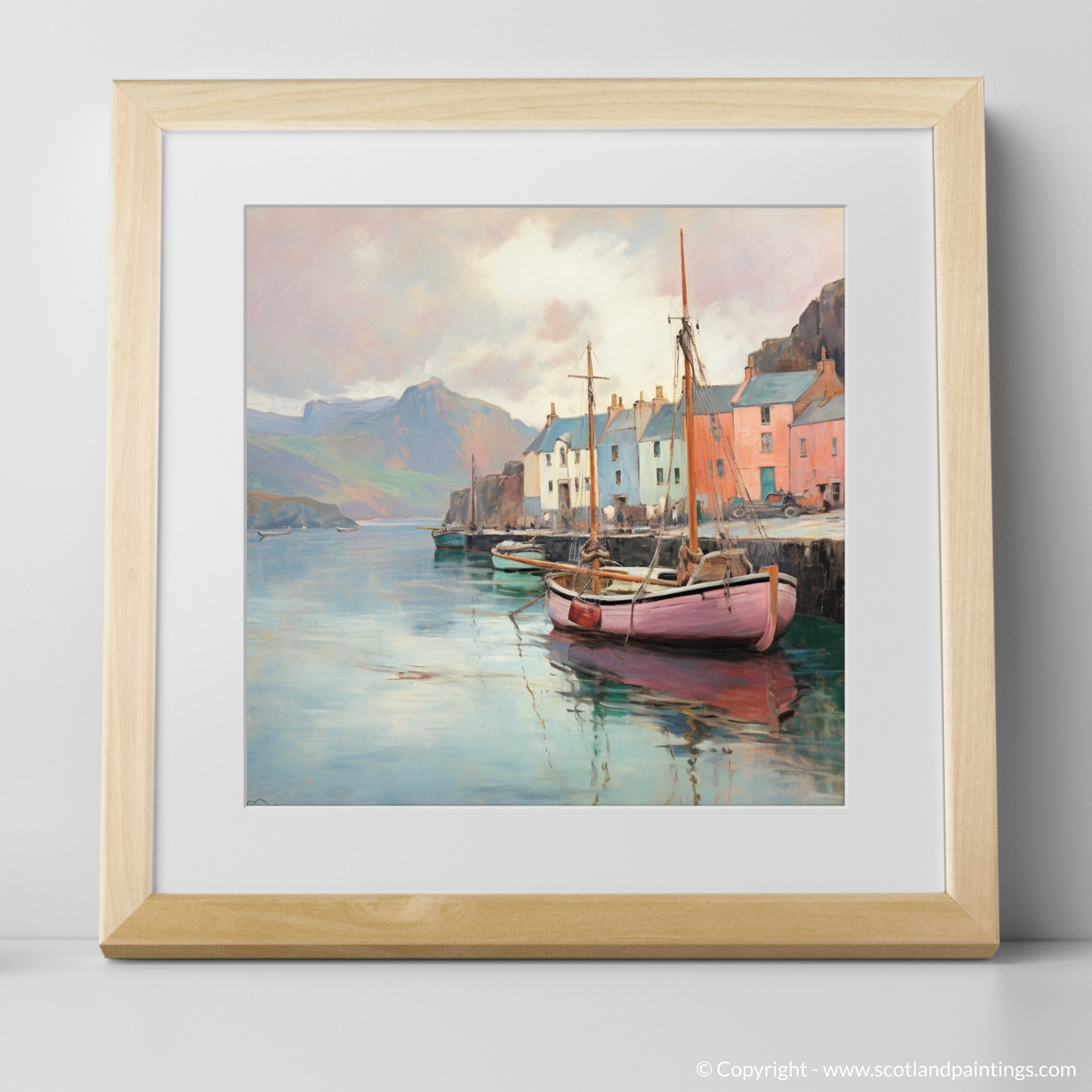 Serene Portree Harbour: An Impressionist Tribute to Scottish Coastal Life
