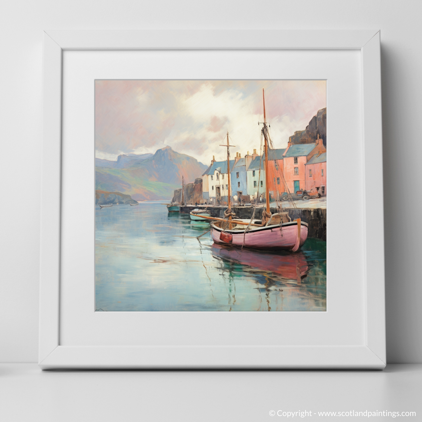 Serene Portree Harbour: An Impressionist Tribute to Scottish Coastal L ...