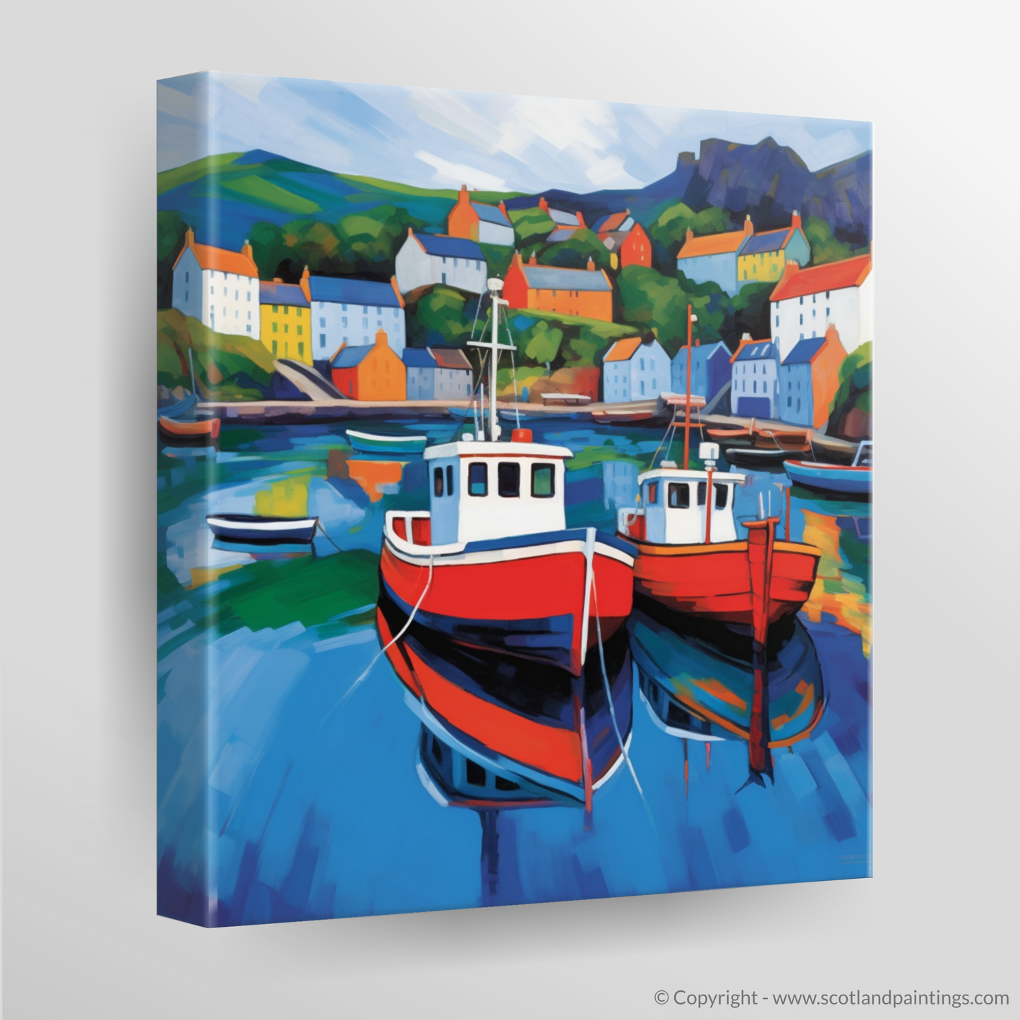 Vibrant Voyage: A Pop Art Interpretation of Portree Harbour