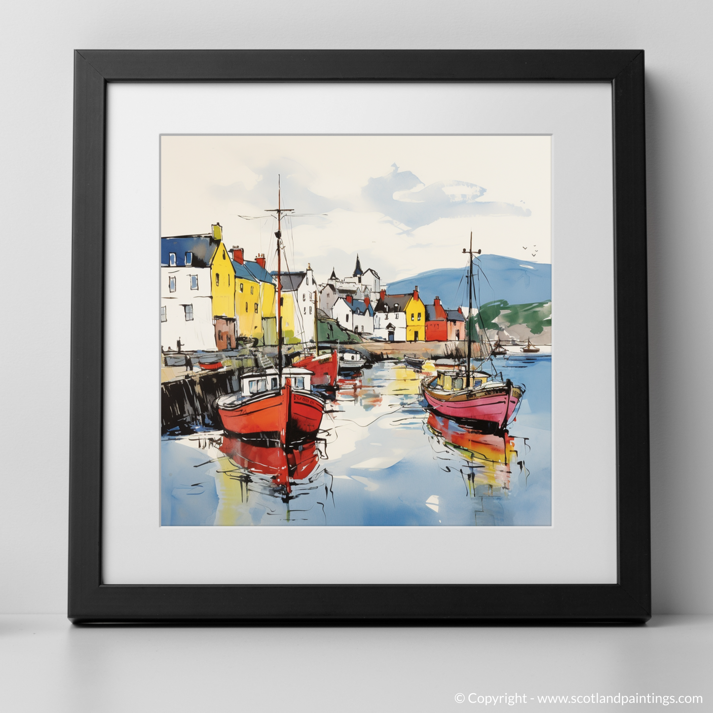 Vibrant Reflections of Portree Harbour