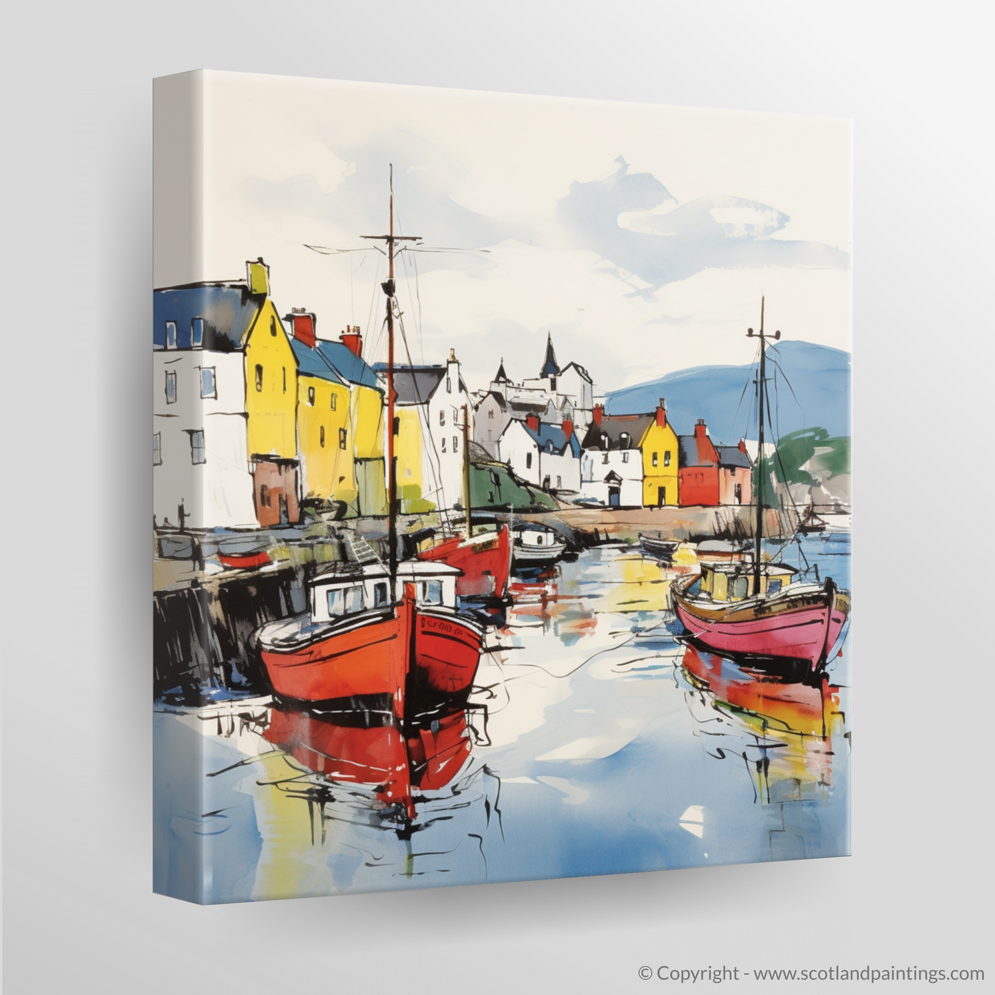 Vibrant Reflections of Portree Harbour