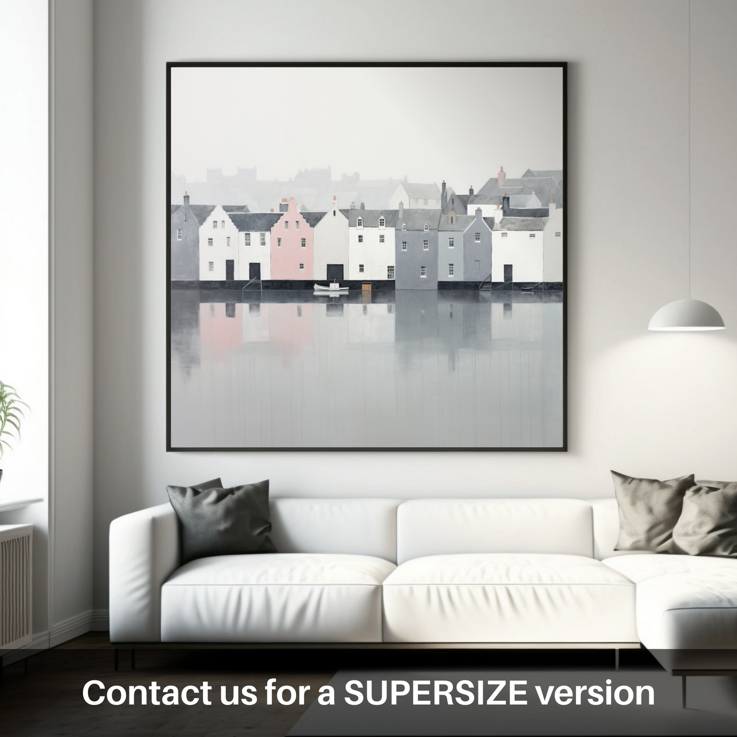 Mist of Tranquility: Portree Harbour in Minimalist Grace