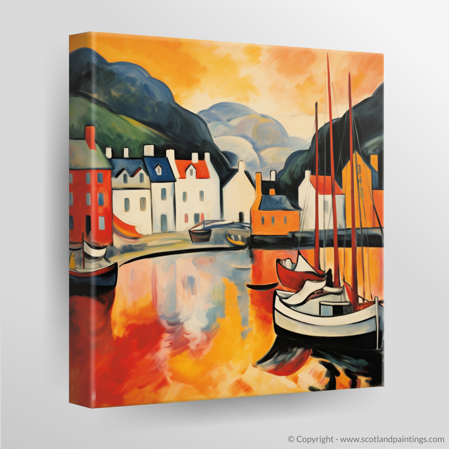 Portree Harbour in Fauvist Flames