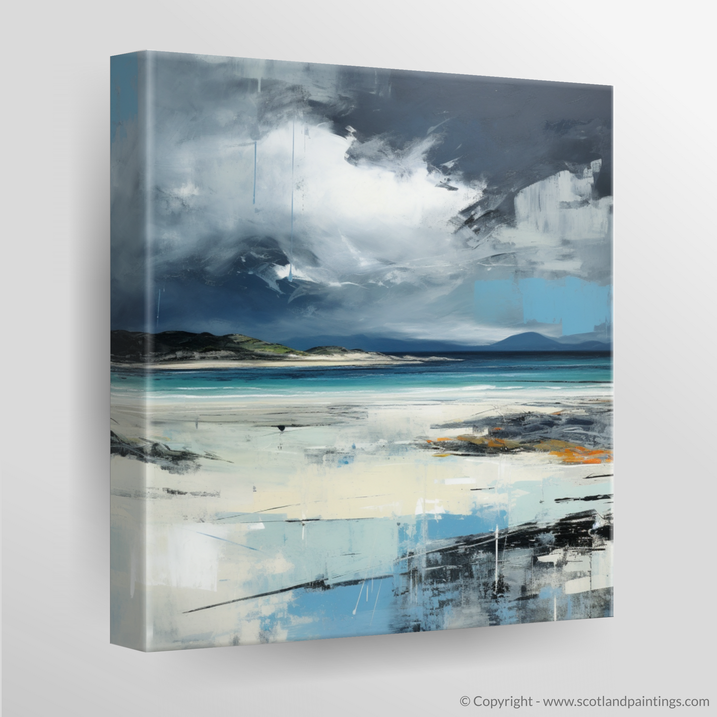 Tempest Over Camusdarach Beach: An Abstract Expressionist Ode to Scottish Shores